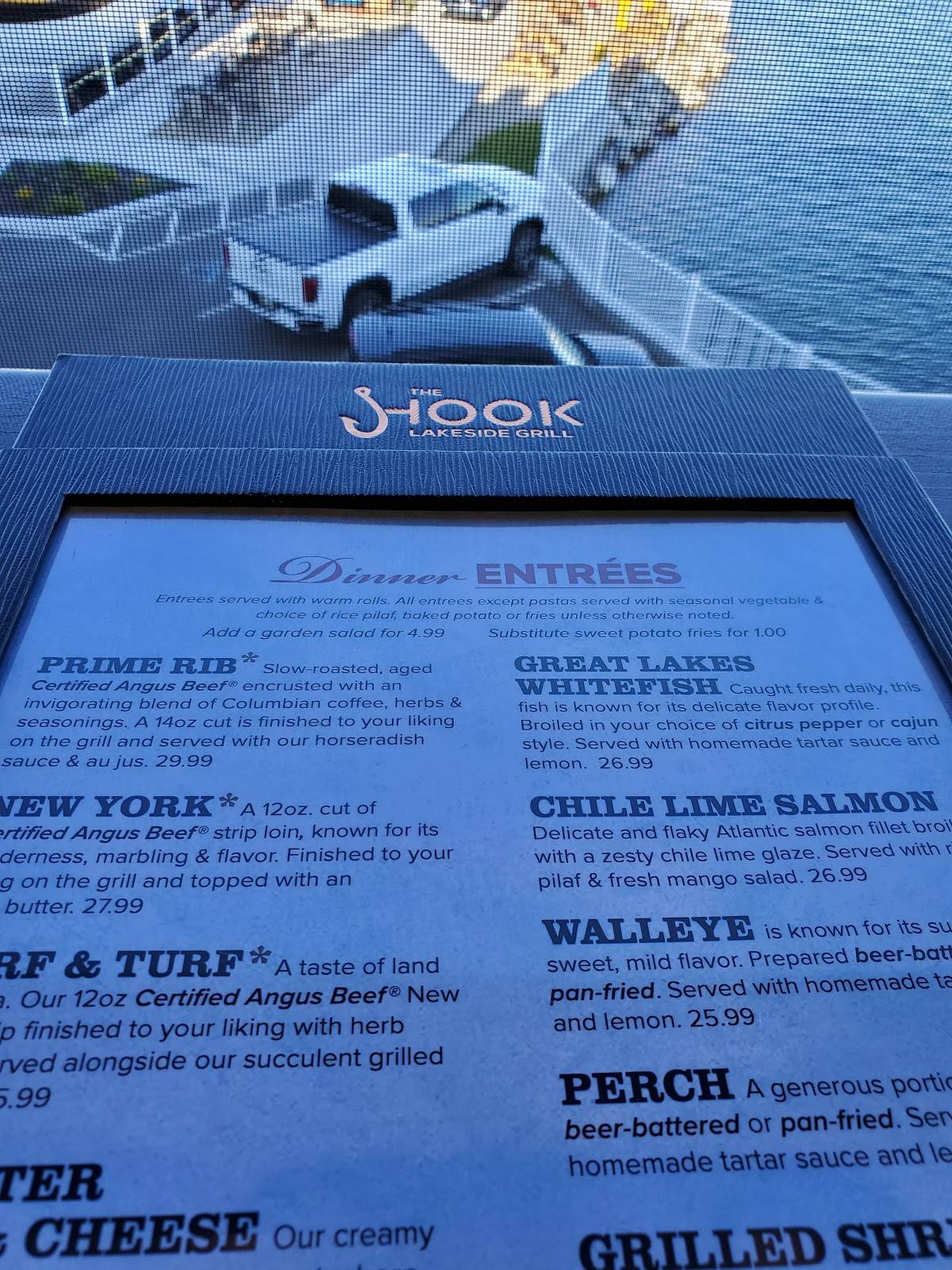 Menu at The Hook Lakeside Grill pub & bar, Mackinaw City