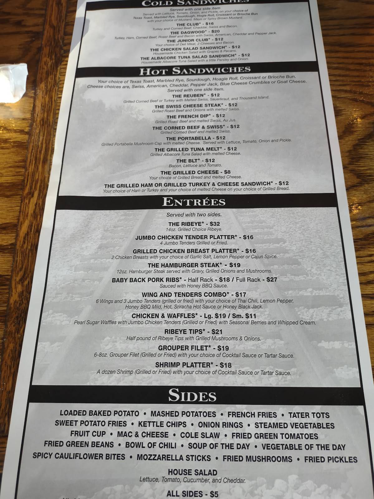 Menu at The Iron Horse Grill pub & bar, Pine Mountain