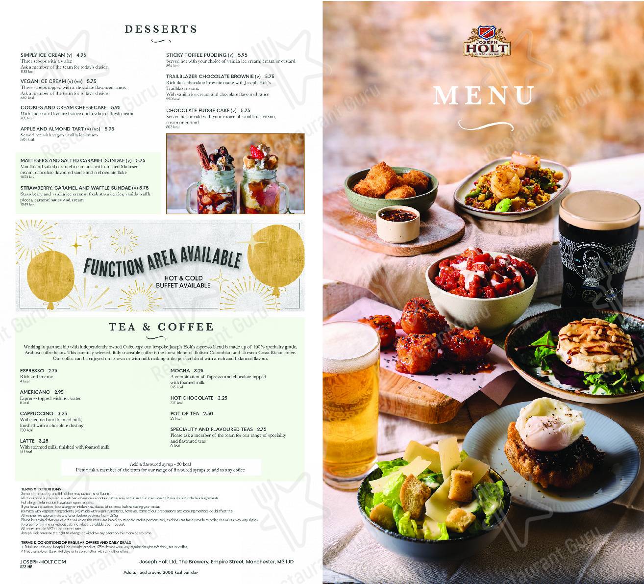 Menu at The Moss Bank pub & bar, St Helens