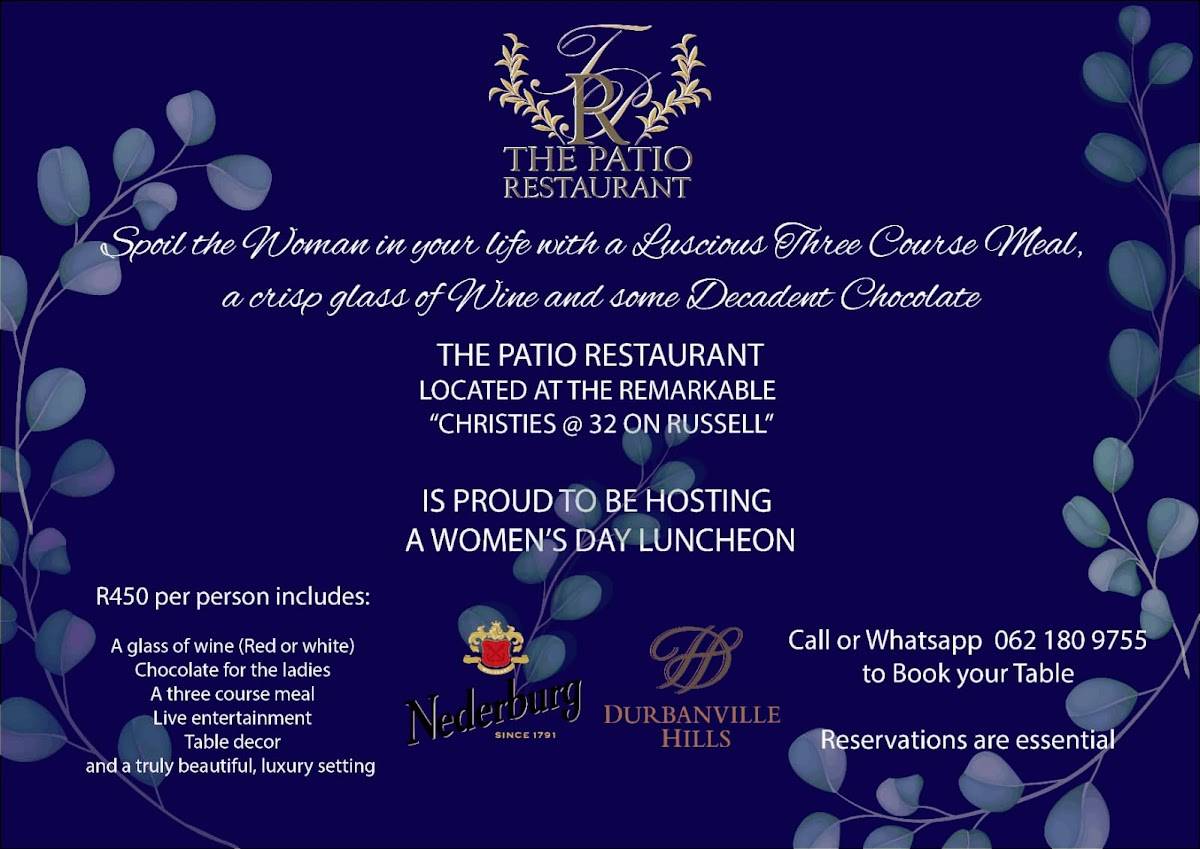 Menu au The Patio Restaurant, Nelspruit