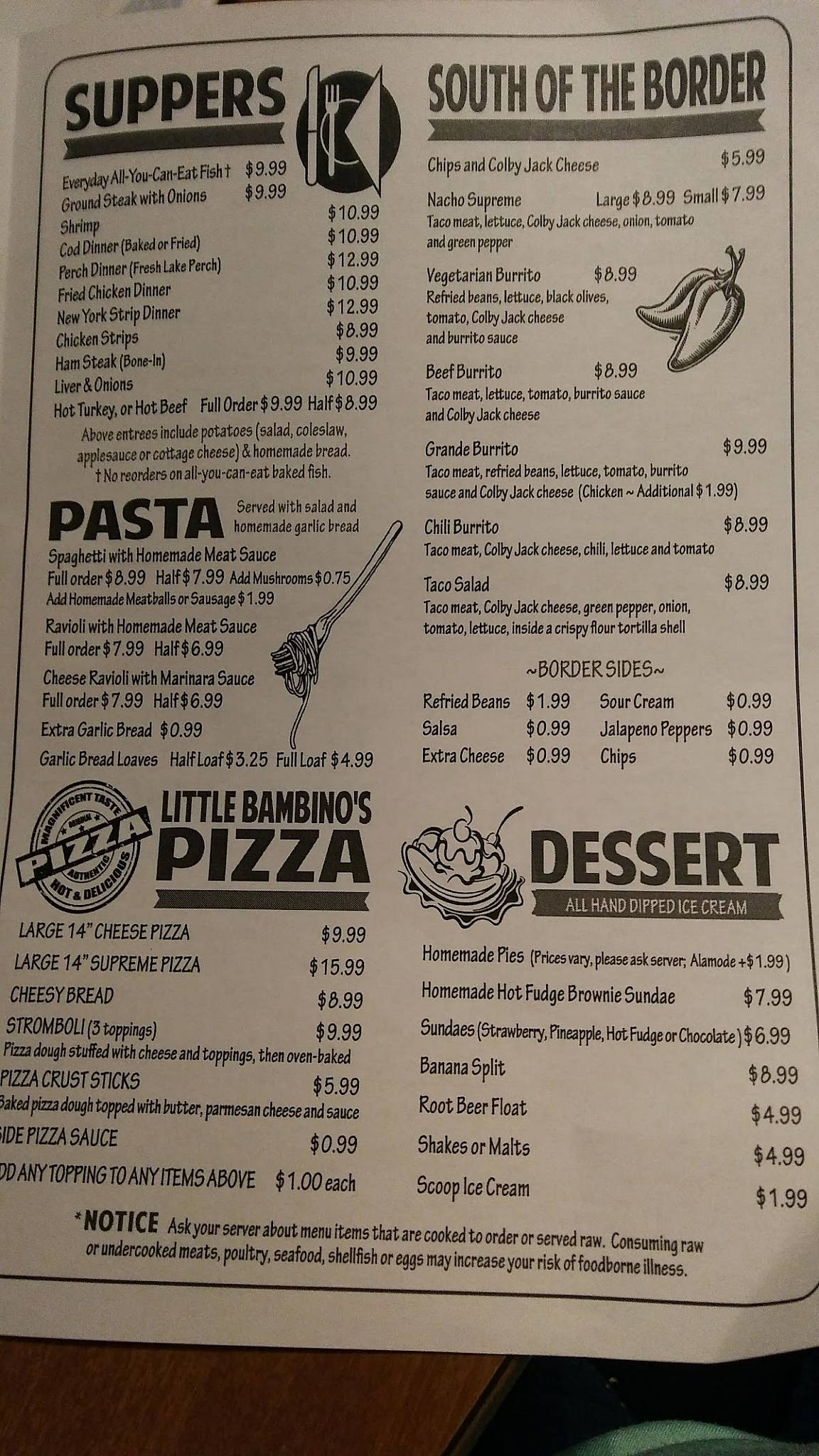 Menu at Tony's Original Restaurants, Saginaw, Gratiot Ave