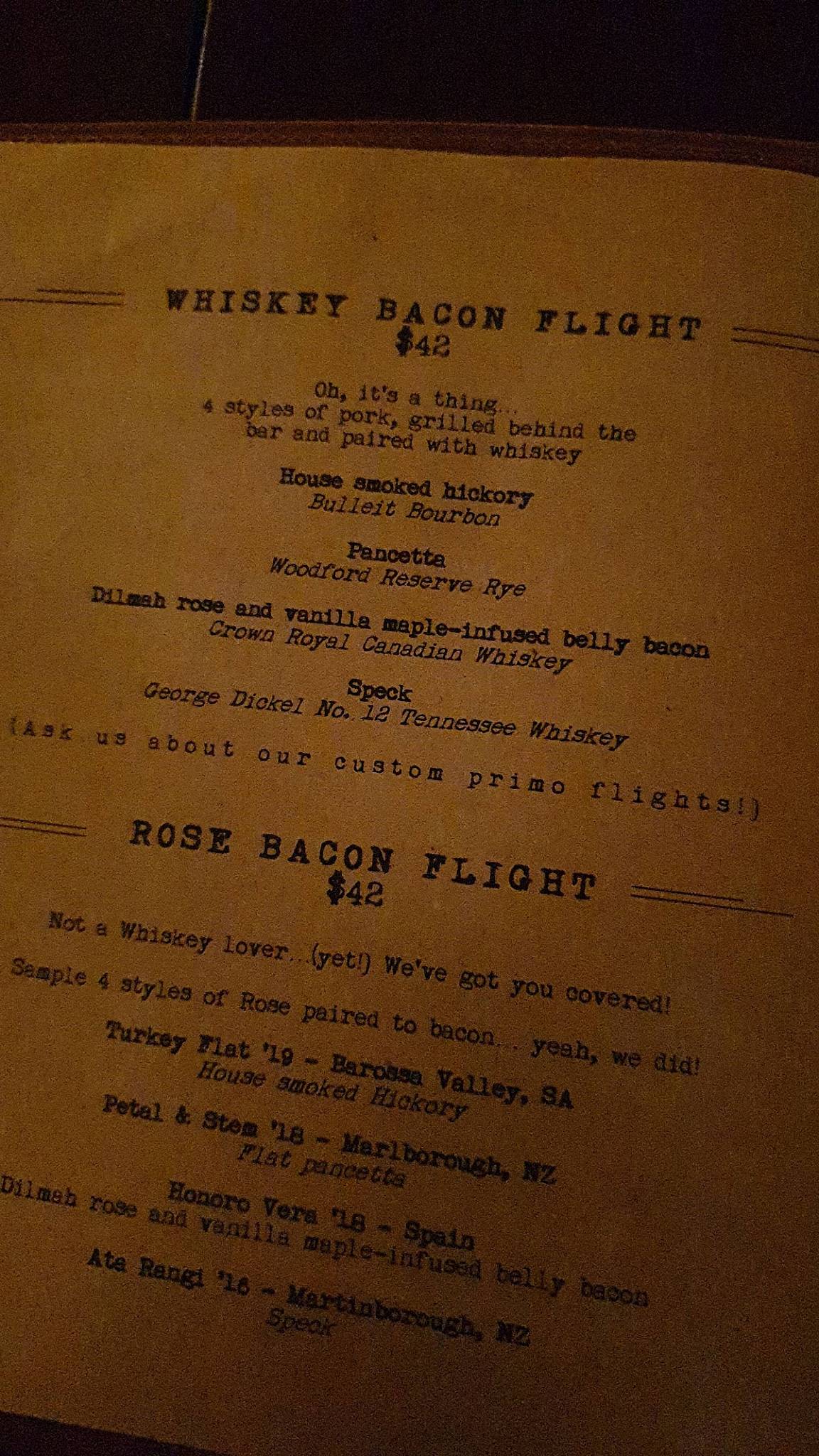 Menu at Varnish on King restaurant, Perth