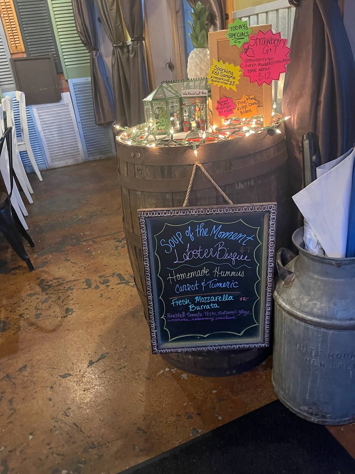 Menu at Wallace's at the Greenhouse restaurant, Homosassa