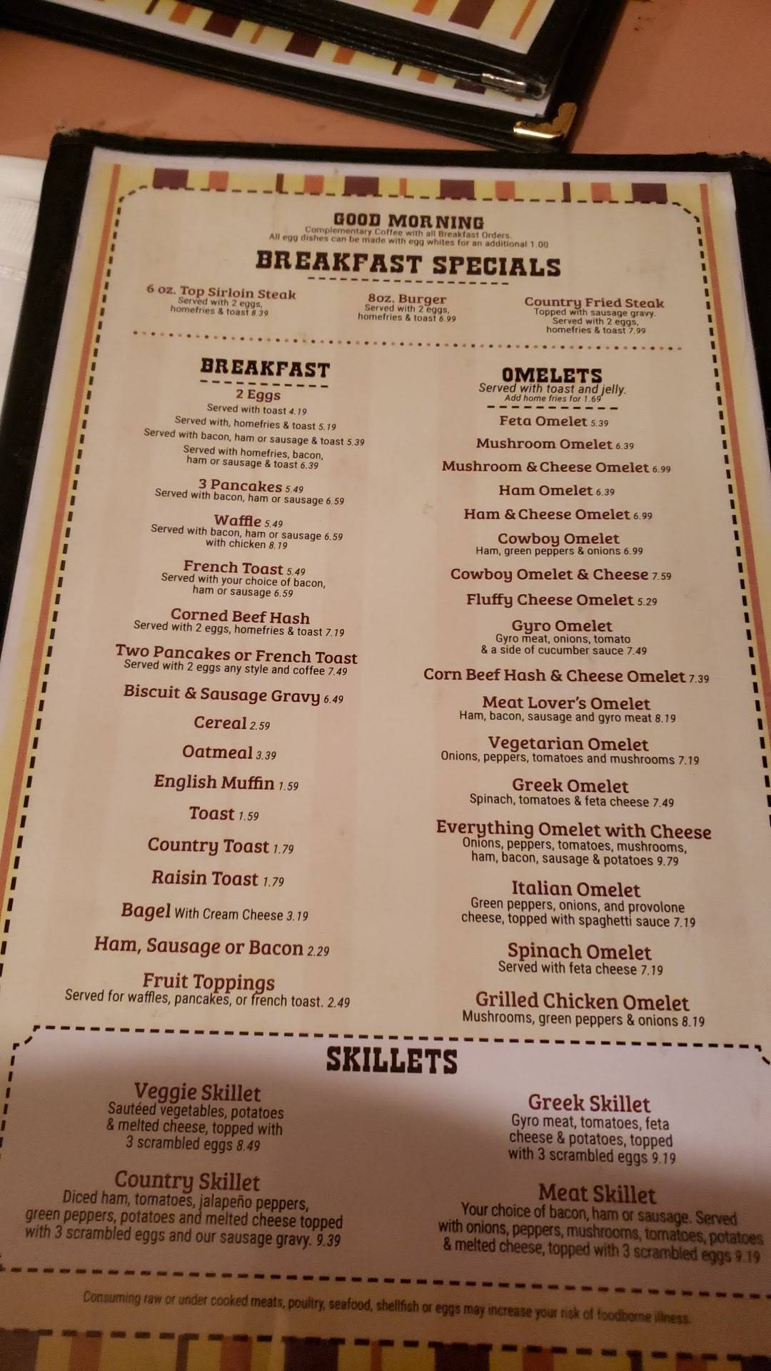 Menu at Yankee Kitchen Restaurant, Vienna Center