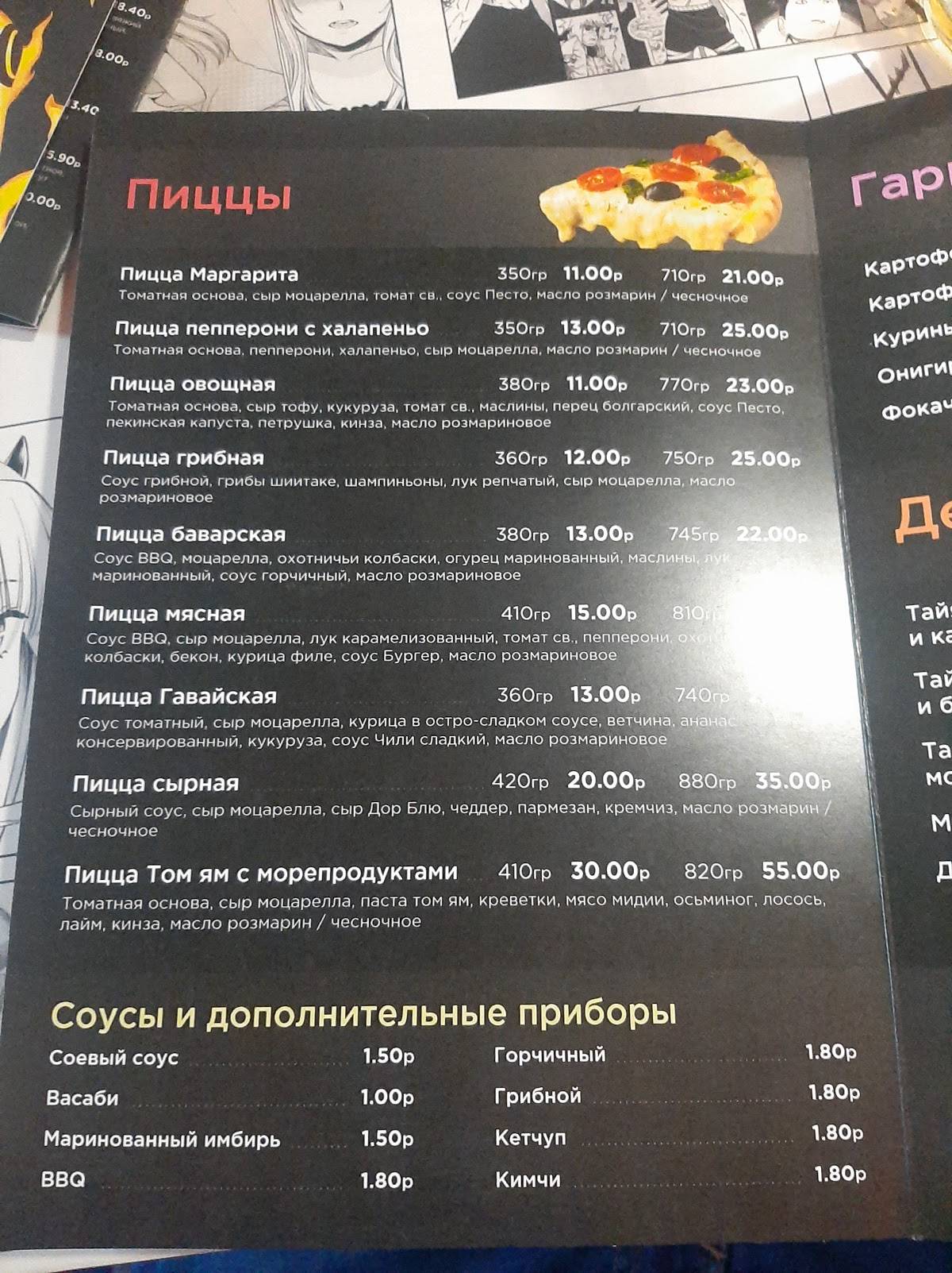 Carta de Аниме-кафе KONOHAGAKURE, Minsk