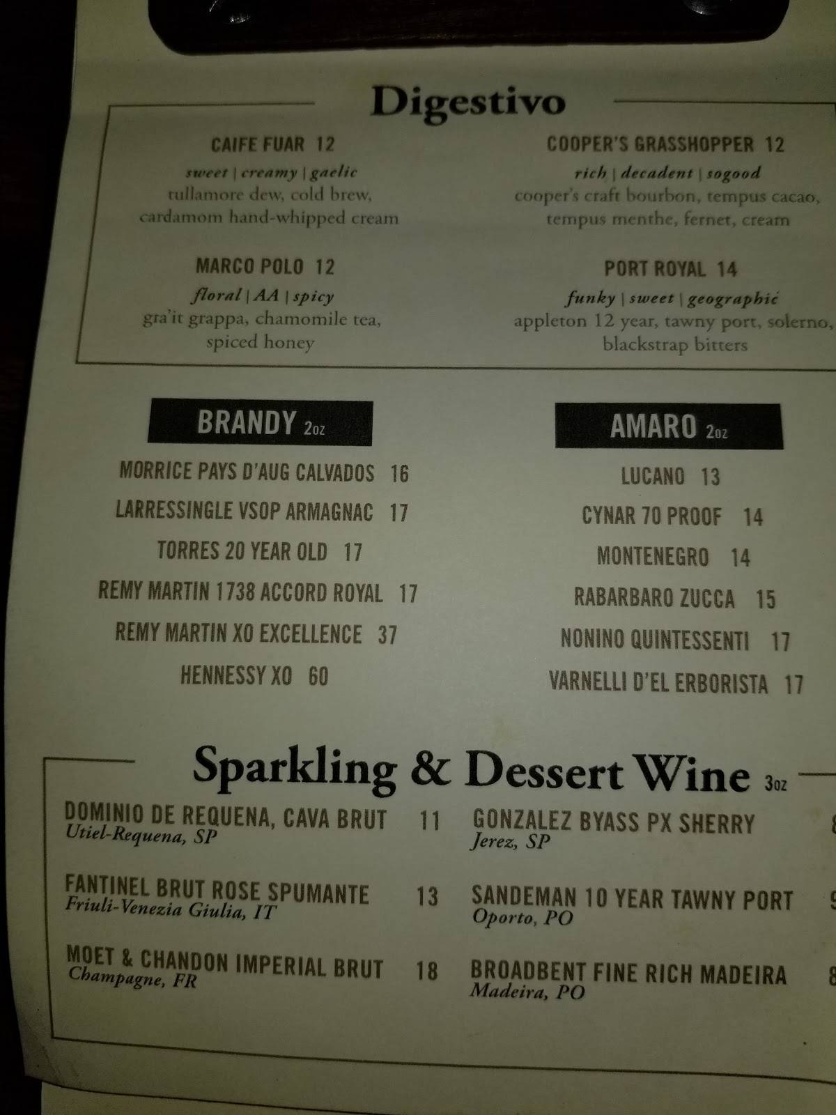 Menu at Beaker & Gray pub & bar, Miami, N Miami Ave