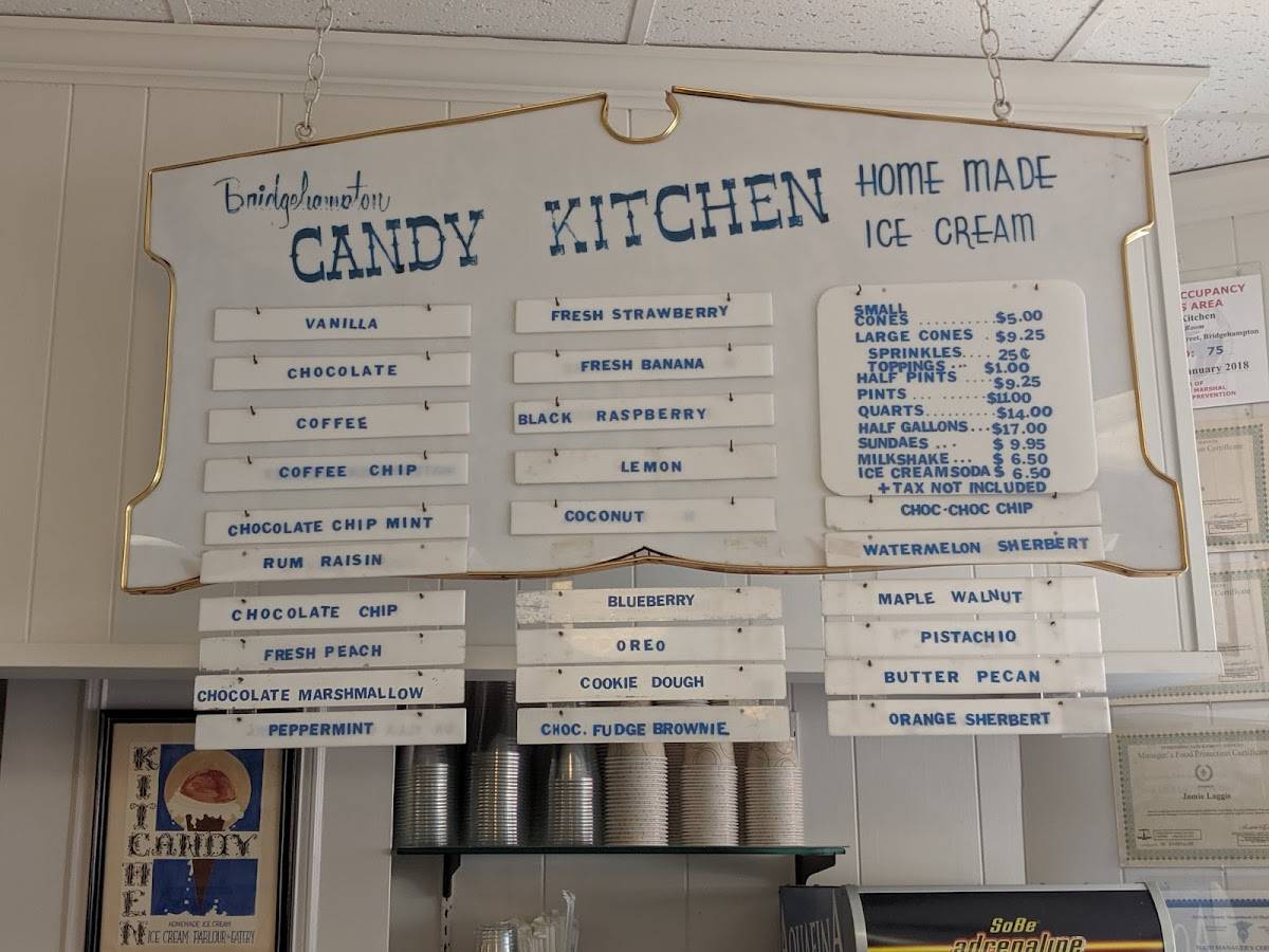 Menu at Bridgehampton Candy Kitchen restaurant, Bridgehampton