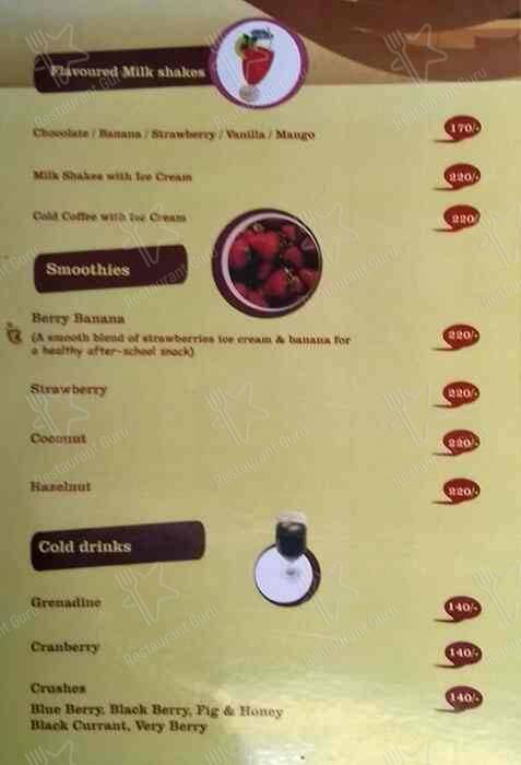 Nahar's Sidewalk Cafe menu