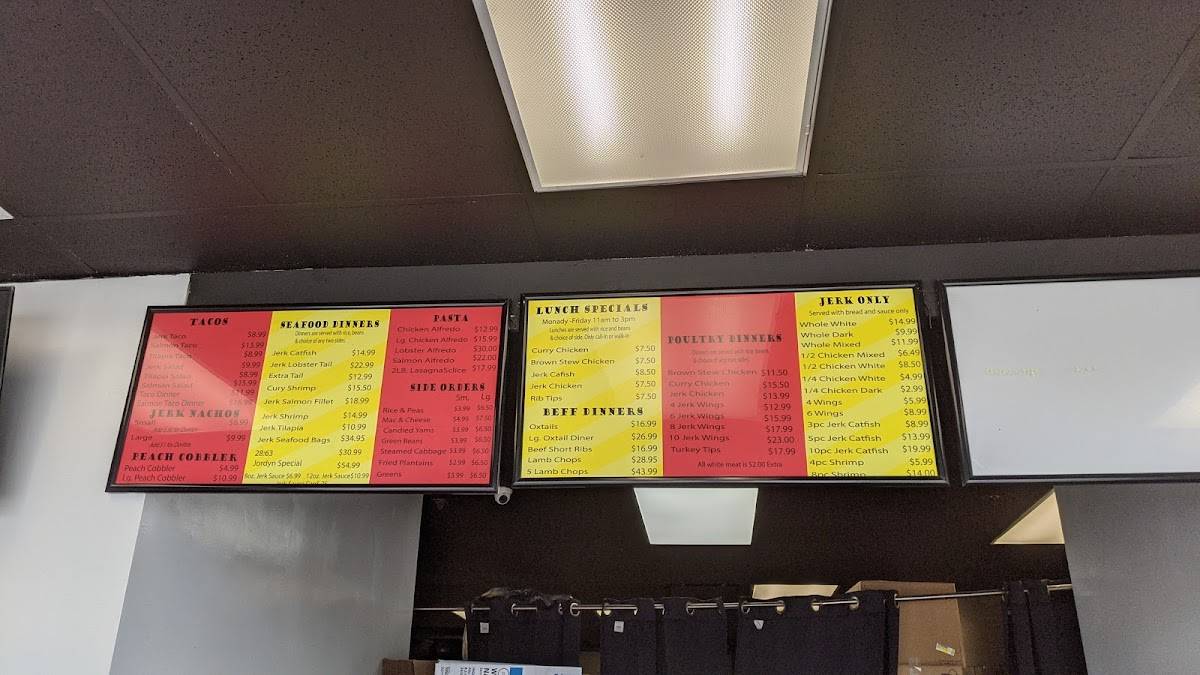 Menu at Caribbean Jerk Palace restaurant, Country Club Hills