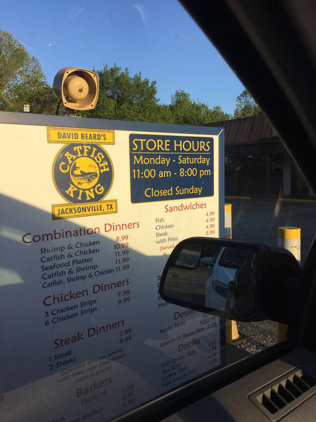 Menu at Catfish King of Jacksonville restaurant, Jacksonville, E Rusk St