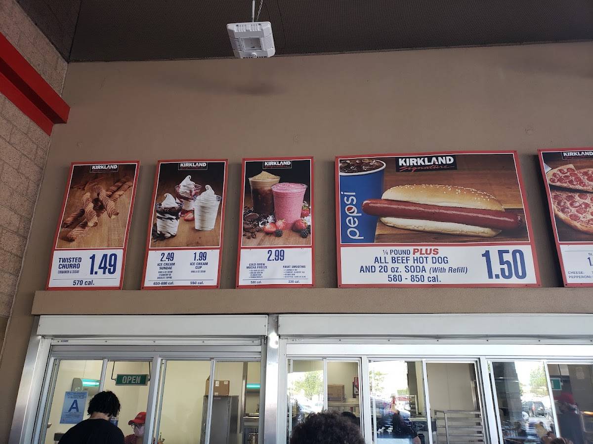 Menu at Costco Food Court restaurant, Montclair