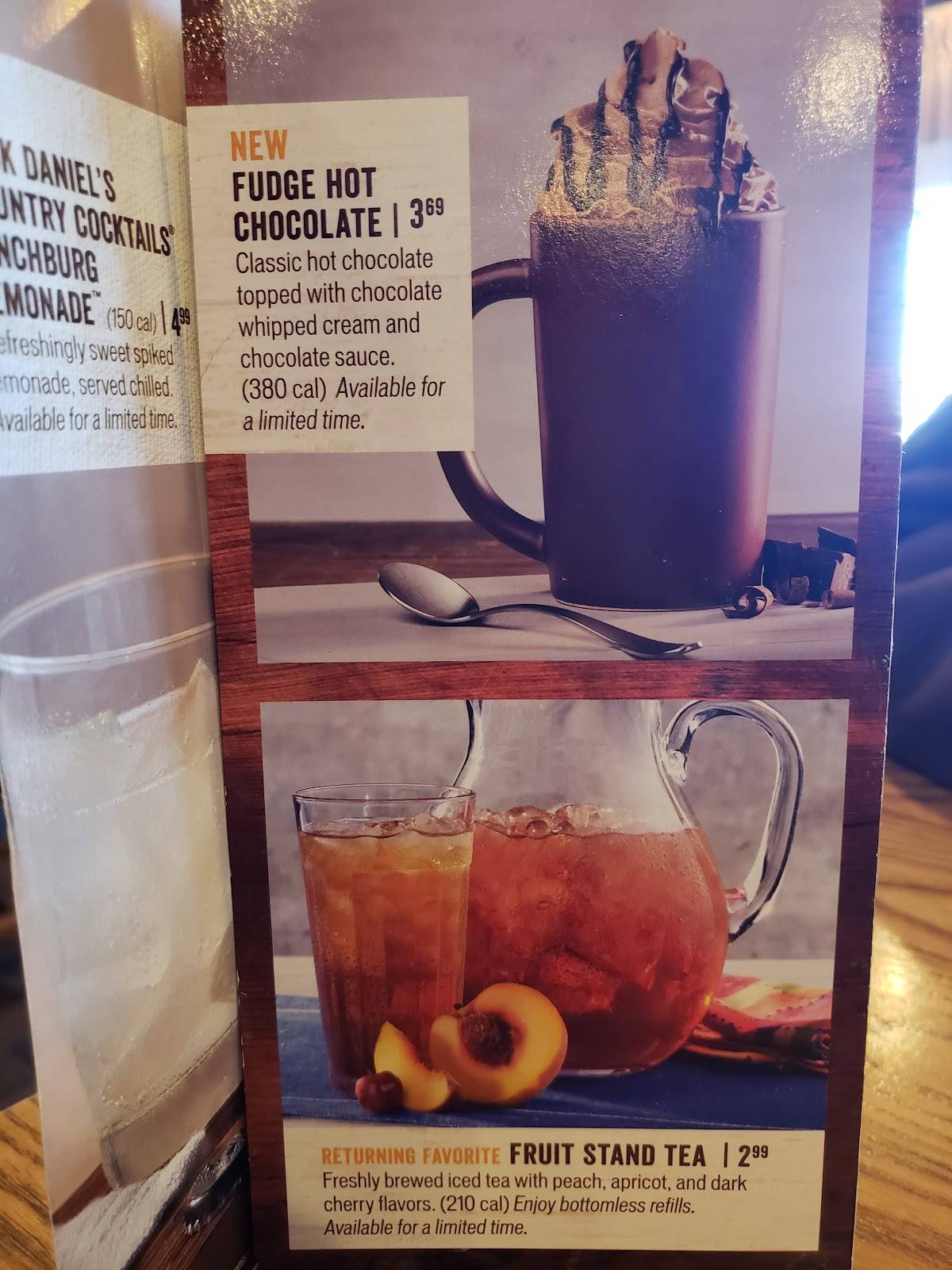 Menu at Cracker Barrel Old Country Store, Evansville, Eagle Lake Dr
