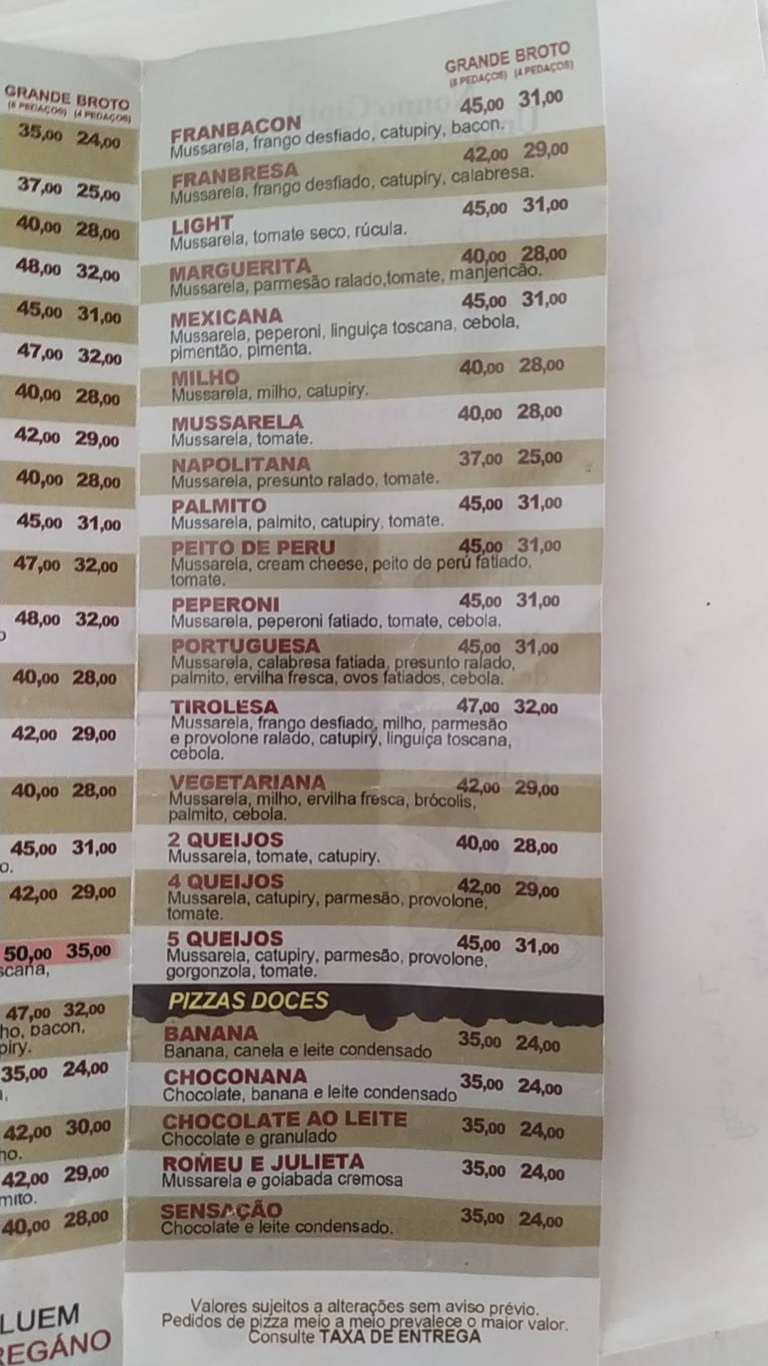 Menu Em Disk Pizza Nonno Giotti Pizzaria Piracicaba