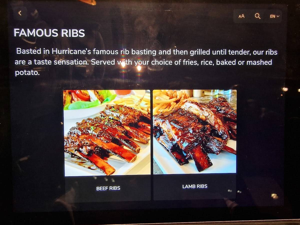 Menu at Hurricane’s Grill Dubai Mall steakhouse, Dubai