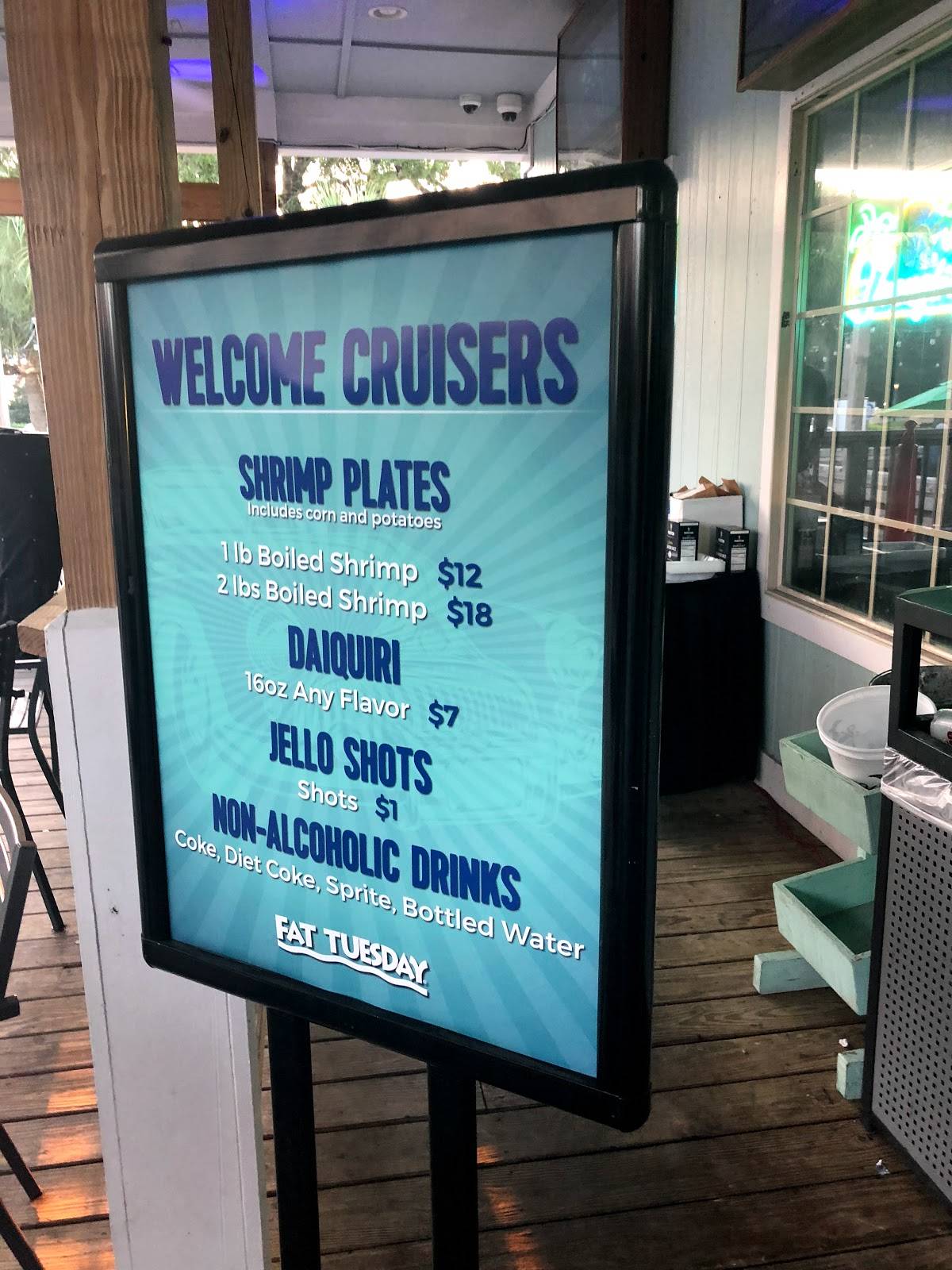 Menu at Fat Tuesday at Boomtown Casino pub & bar, Biloxi