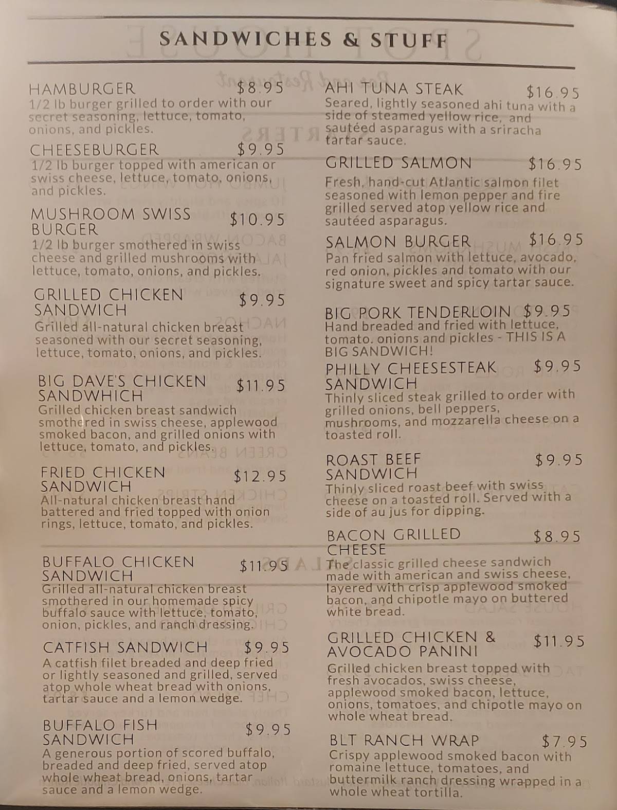 Menu at Spot House Restaurant and Bar, Florissant, Shopping Center