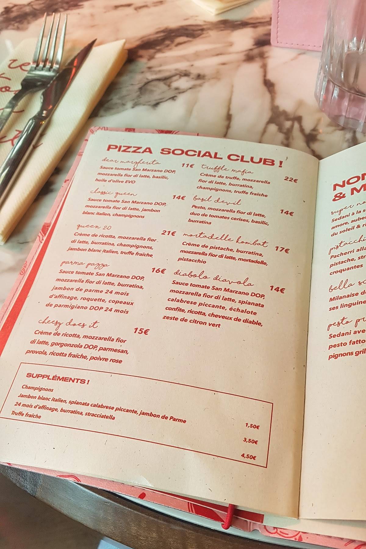 Menu au GRUPPOMIMO Restaurant Italien à BoulogneBillancourt Pizza