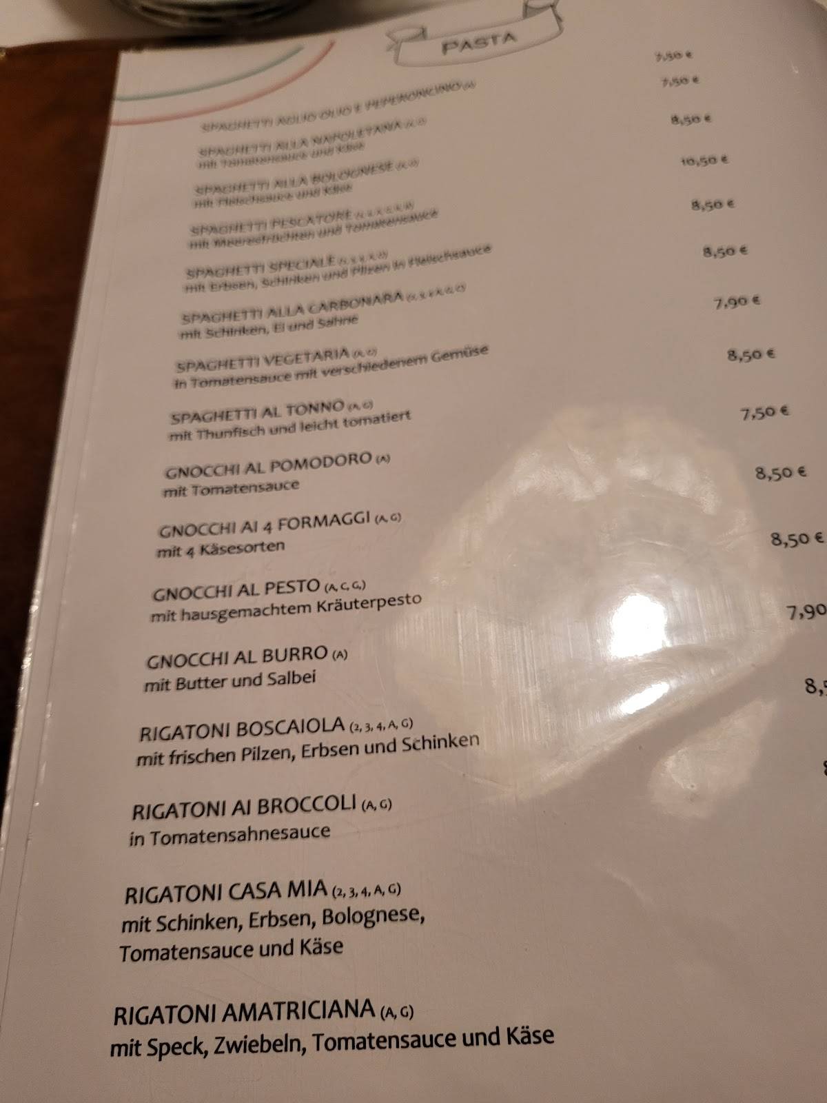Speisekarte von Gaststätte Pizza Pie, Tauberbischofsheim