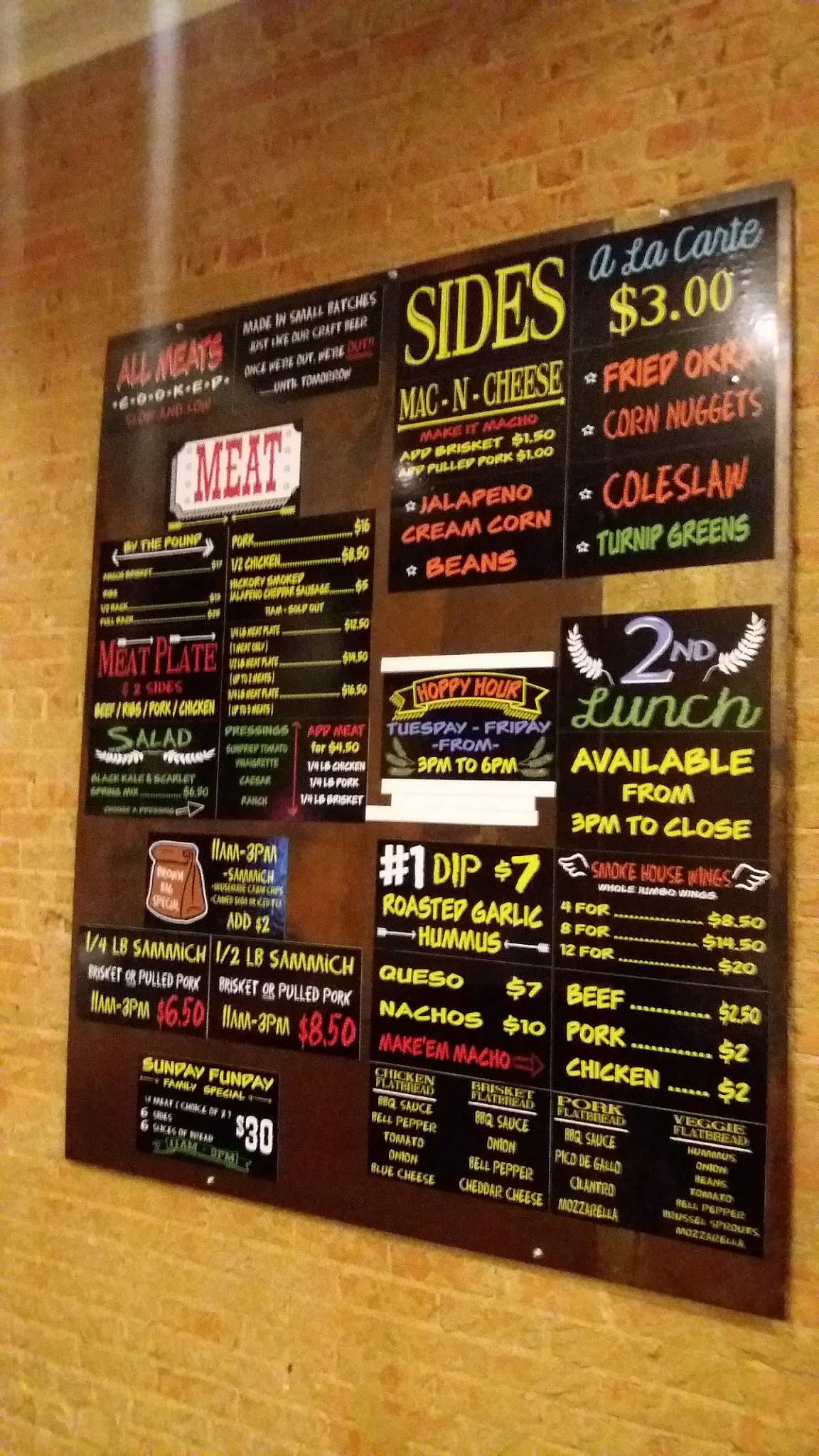 Menu at Intrinsic Smokehouse Brewery + BBQ Catering, Garland