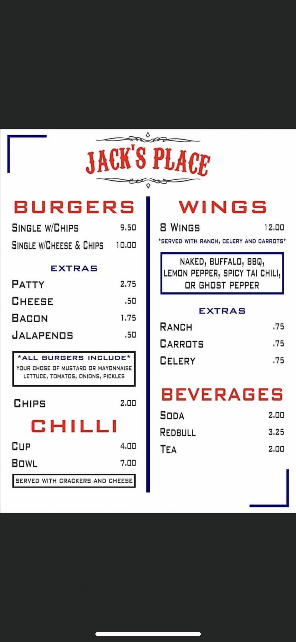 Menu at Chubby’s Sports Bar and Grill, Fort Worth