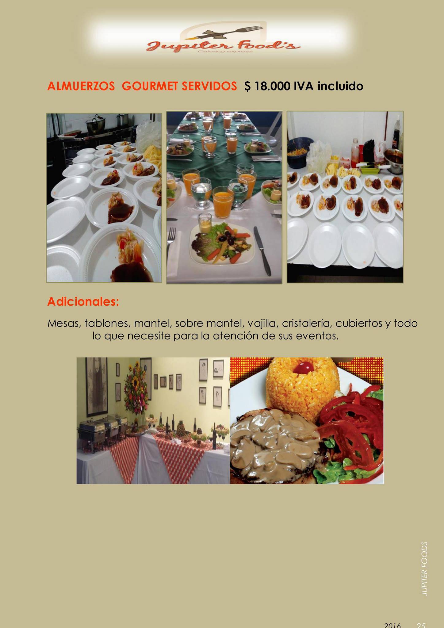 Menu at Jupiter Foods & Drinks Catering restaurant, Barranquilla