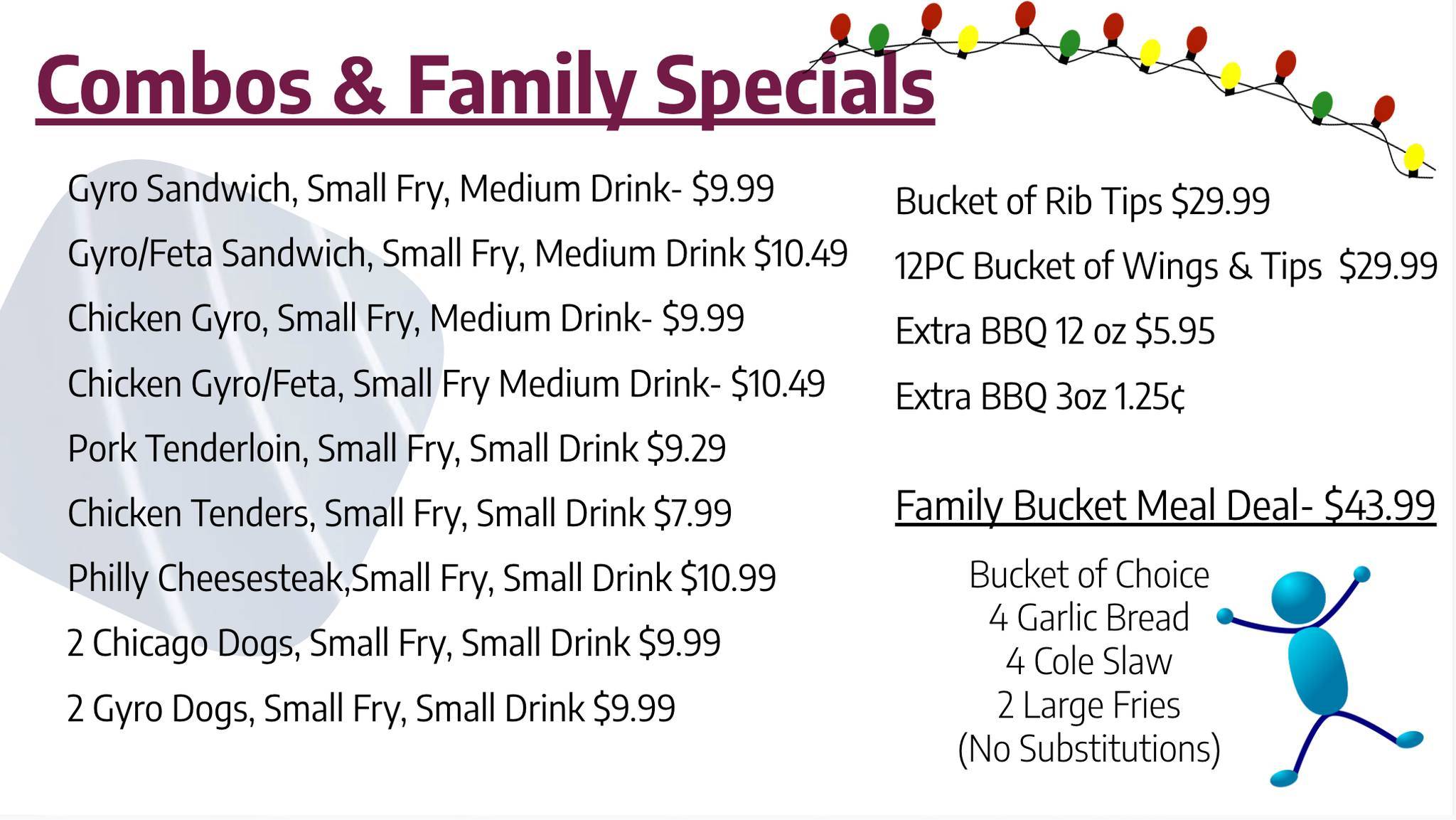 Menu at King Gyros restaurant, Fort Wayne, 814 Goshen Ave