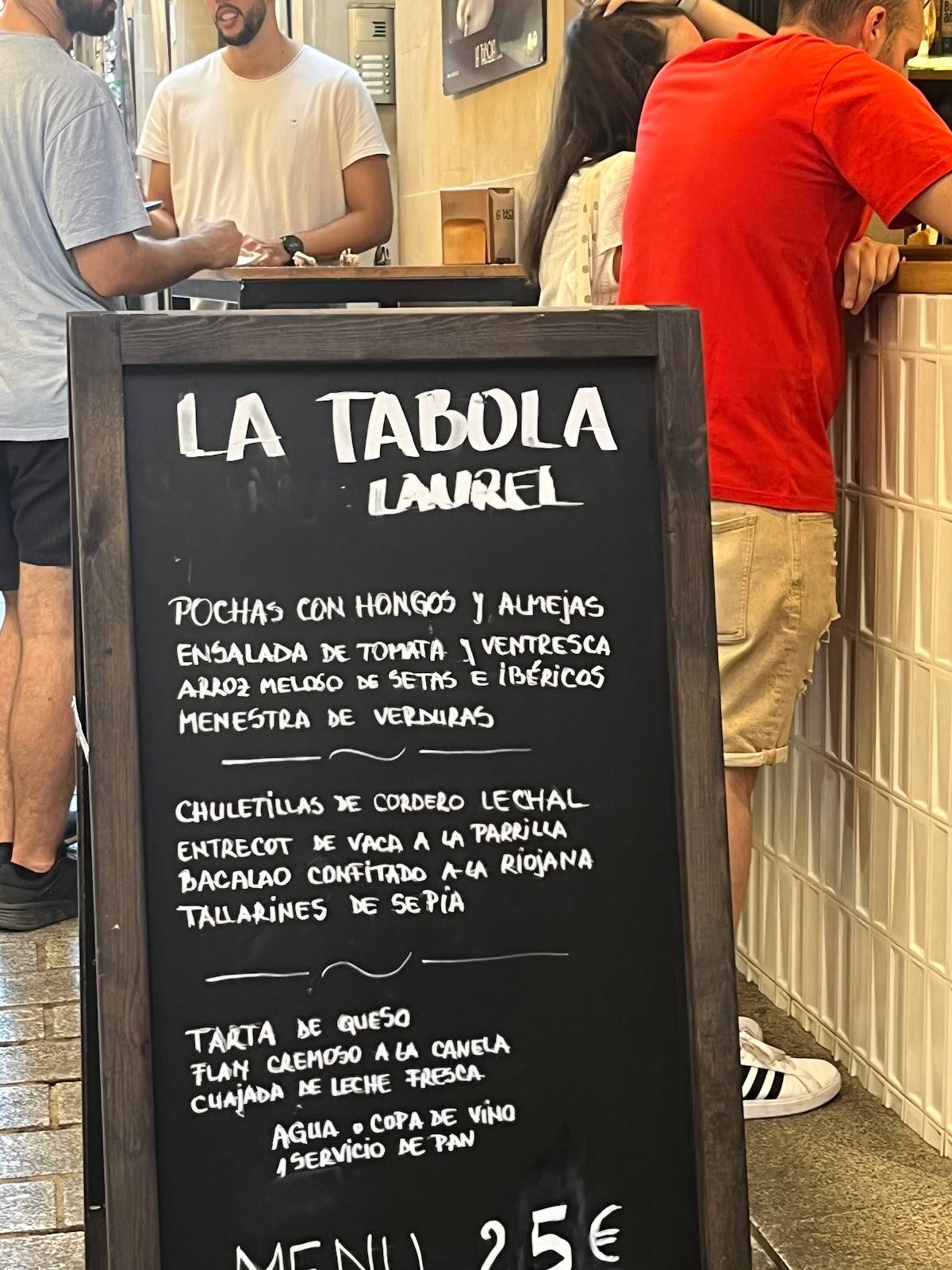 Carta del restaurante La Tabola Laurel, Logroño