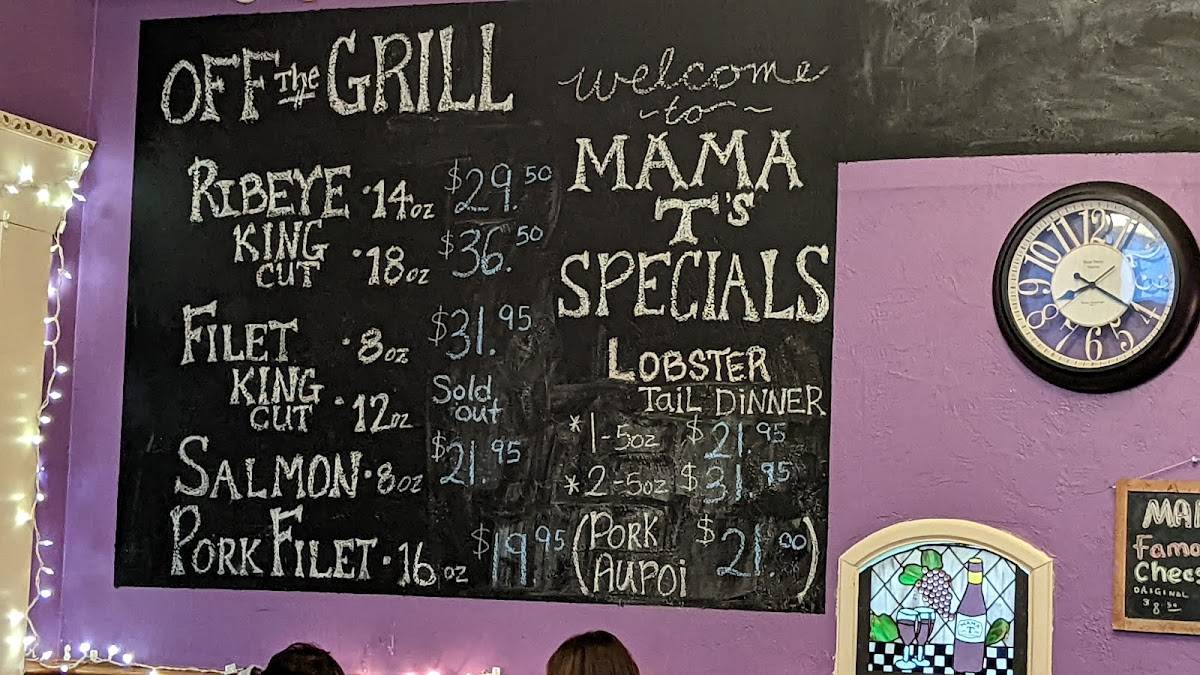 Menu at Mama T's Italian Steakhouse, Huntingburg
