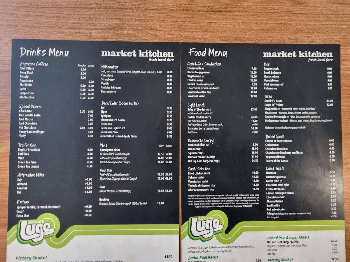 Menu at Market Kitchen Café cafe, Queenstown, 53 Brecon St
