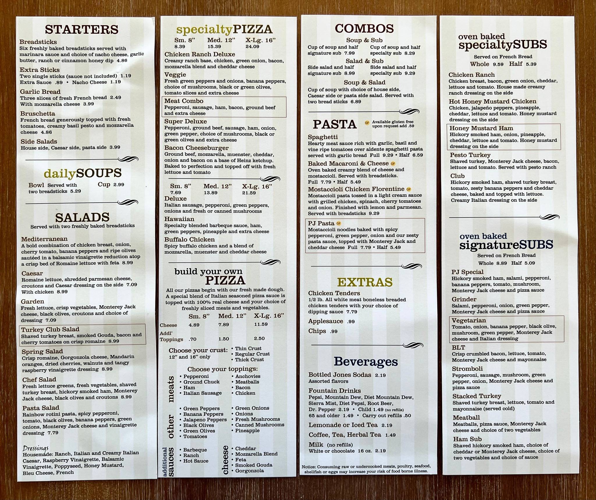 Menu at Pizza Junction pizzeria, Huntington