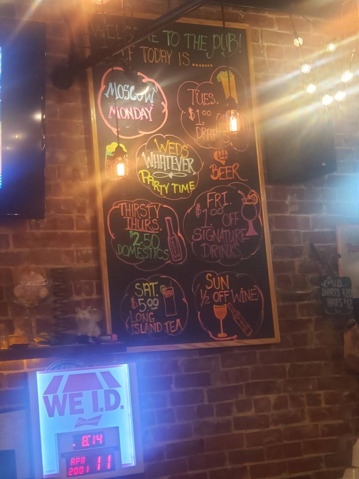 Menu At Brick And Mortar Pub Delphi