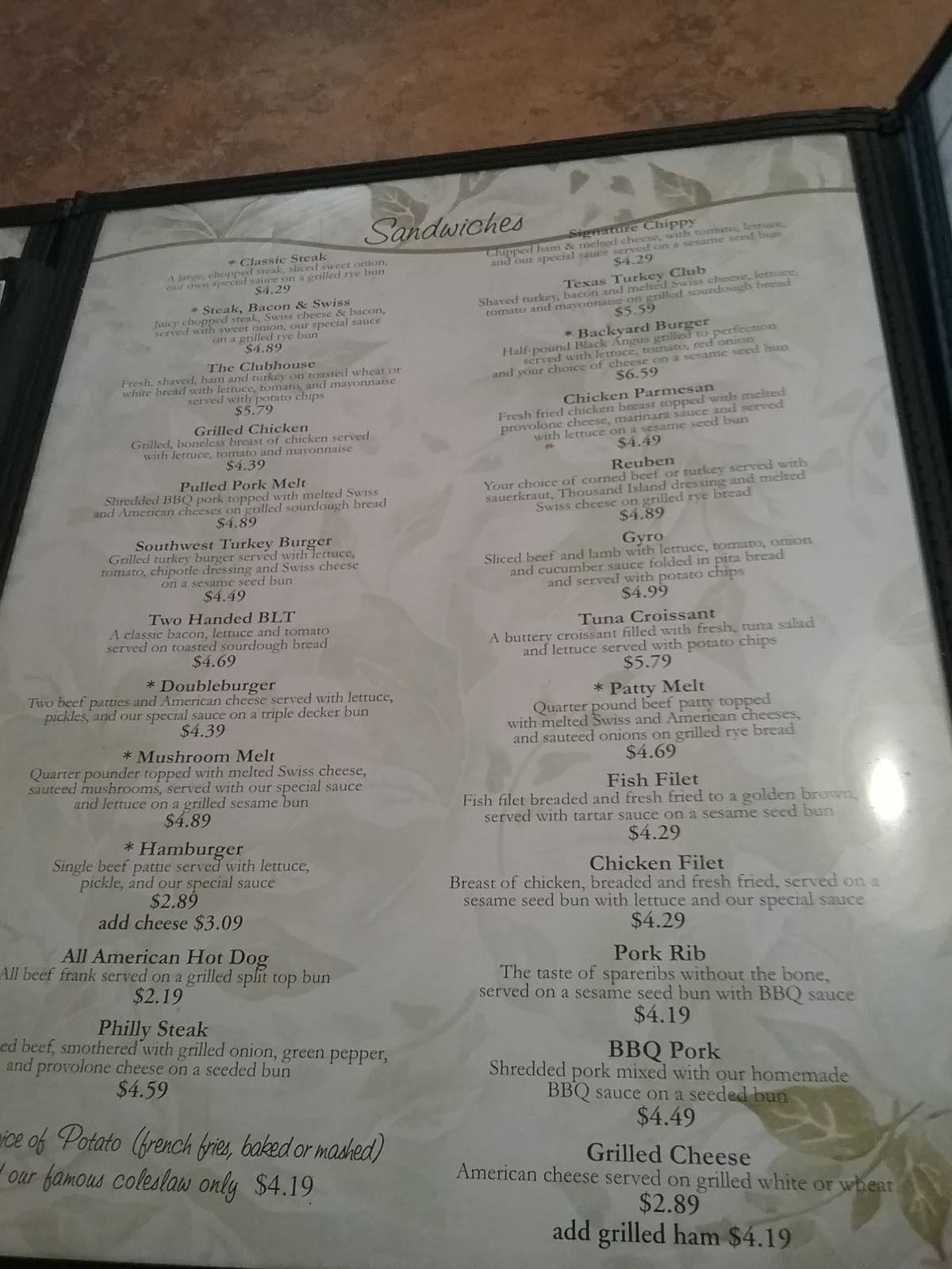 Menu at Green Leaf Restaurant, Wooster