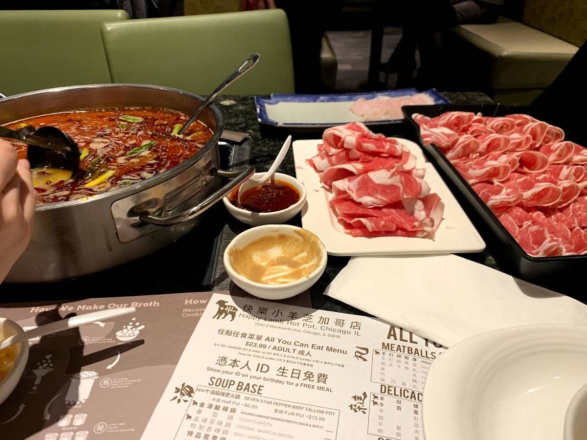 Menu at Happy Lamb Hot Pot restaurant, Chicago, S Wentworth Ave