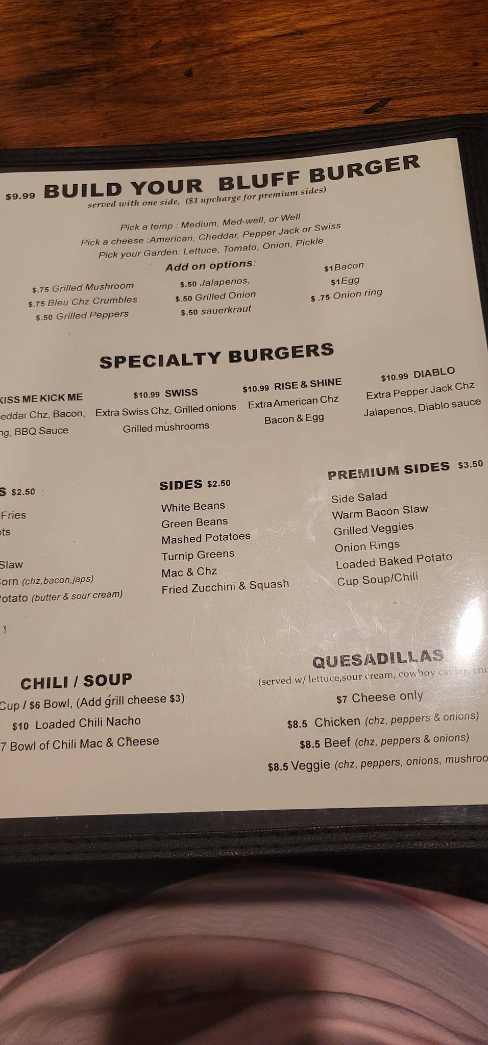 Menu at Salt and Pepper Grill restaurant, White Bluff