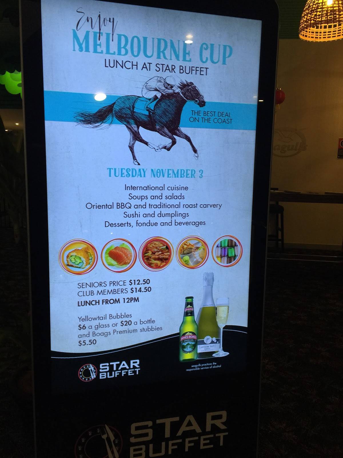 Menu at Star Buffet Tweed Heads Seagulls restaurant, Tweed Heads West, Seagulls Club