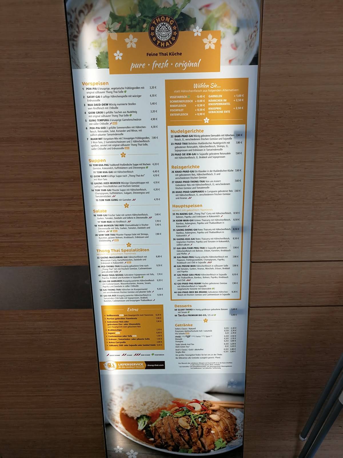 Speisekarte von Thong Thai restaurant, NeuIsenburg, Dornhofstraße 71
