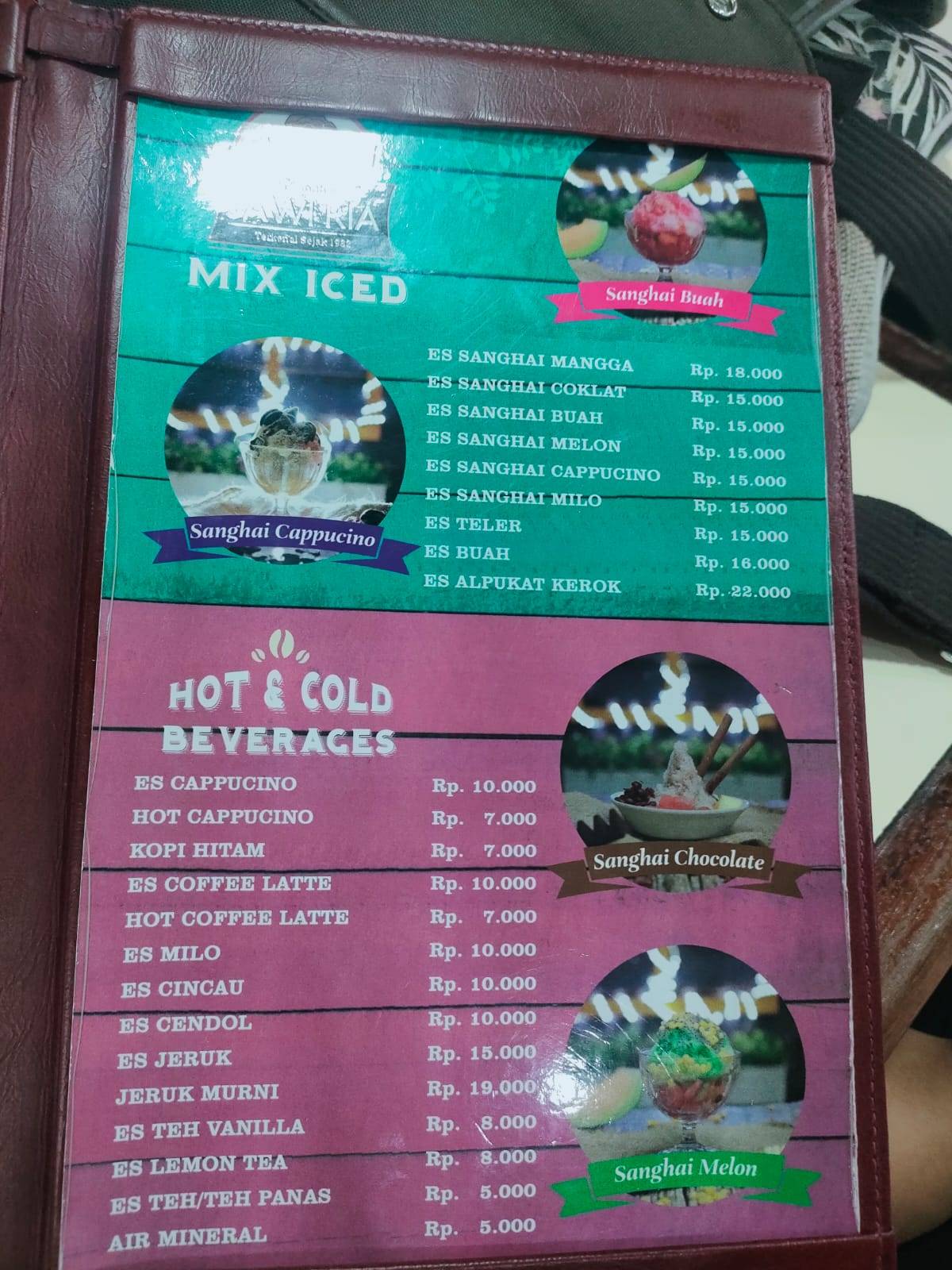 Menu at Rumah Makan Jawi Ria restaurant, Pontianak, Jl. Hasanuddin No.155