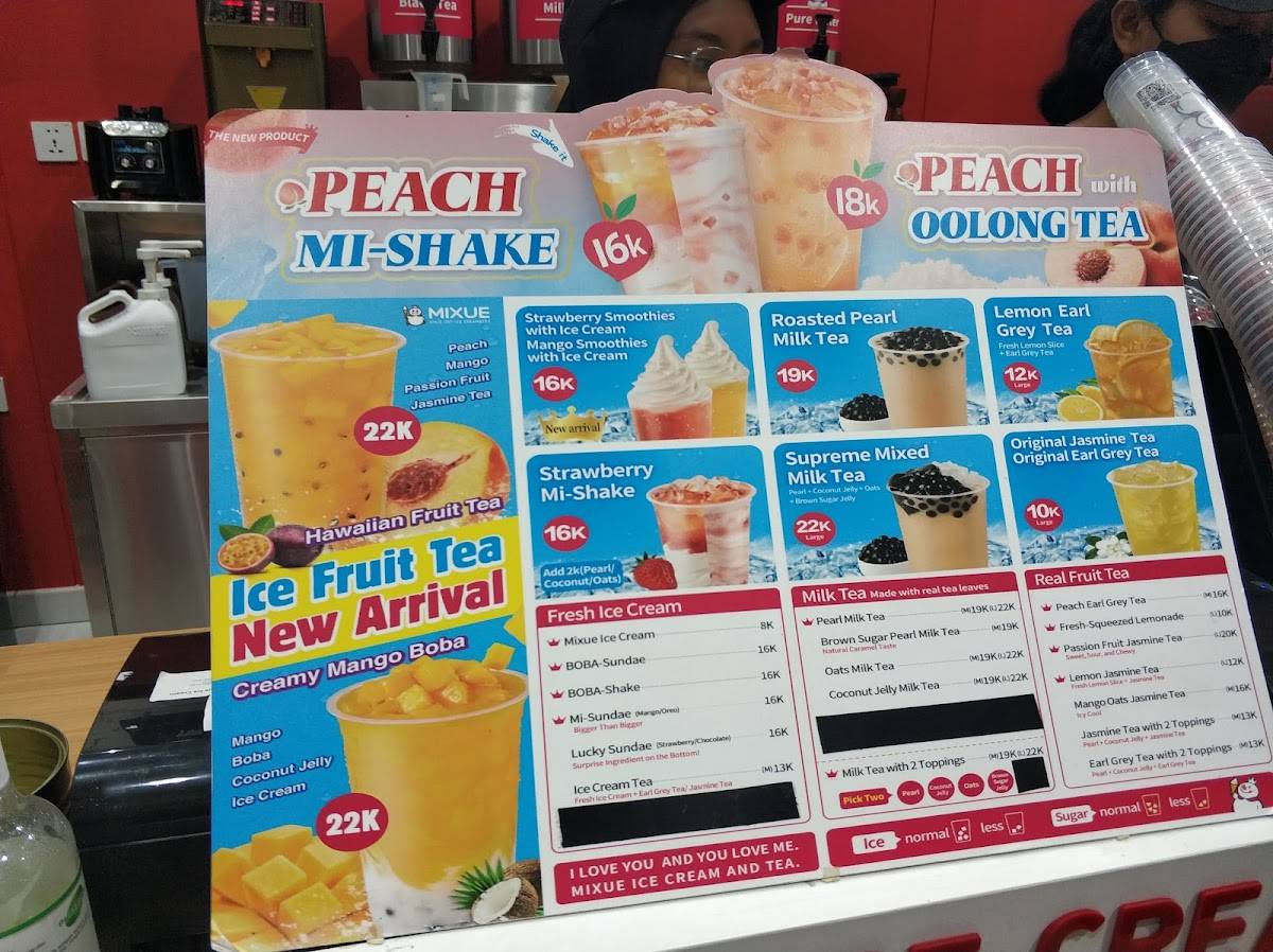 Menu at Mixue Ice Cream & Tea Since 1997, Tangerang