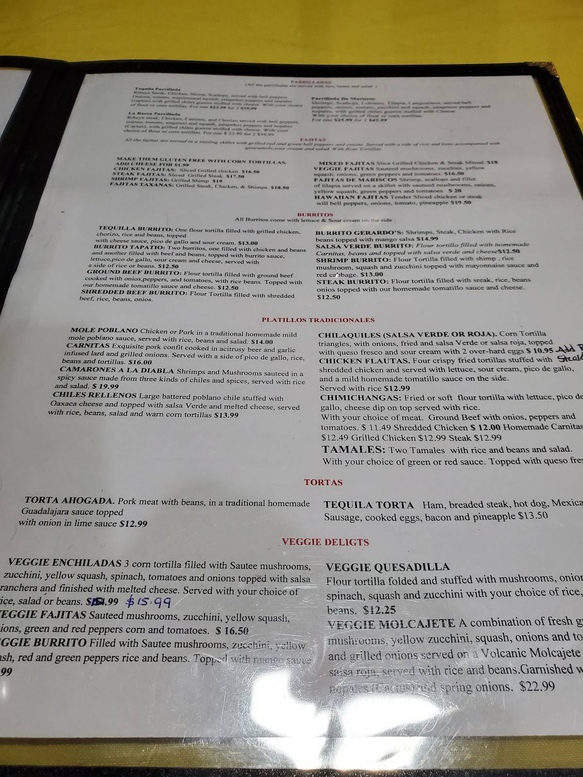 Menu at Tequila Mexican Grill & Bar, Lancaster, 805 A Rohrerstown Rd