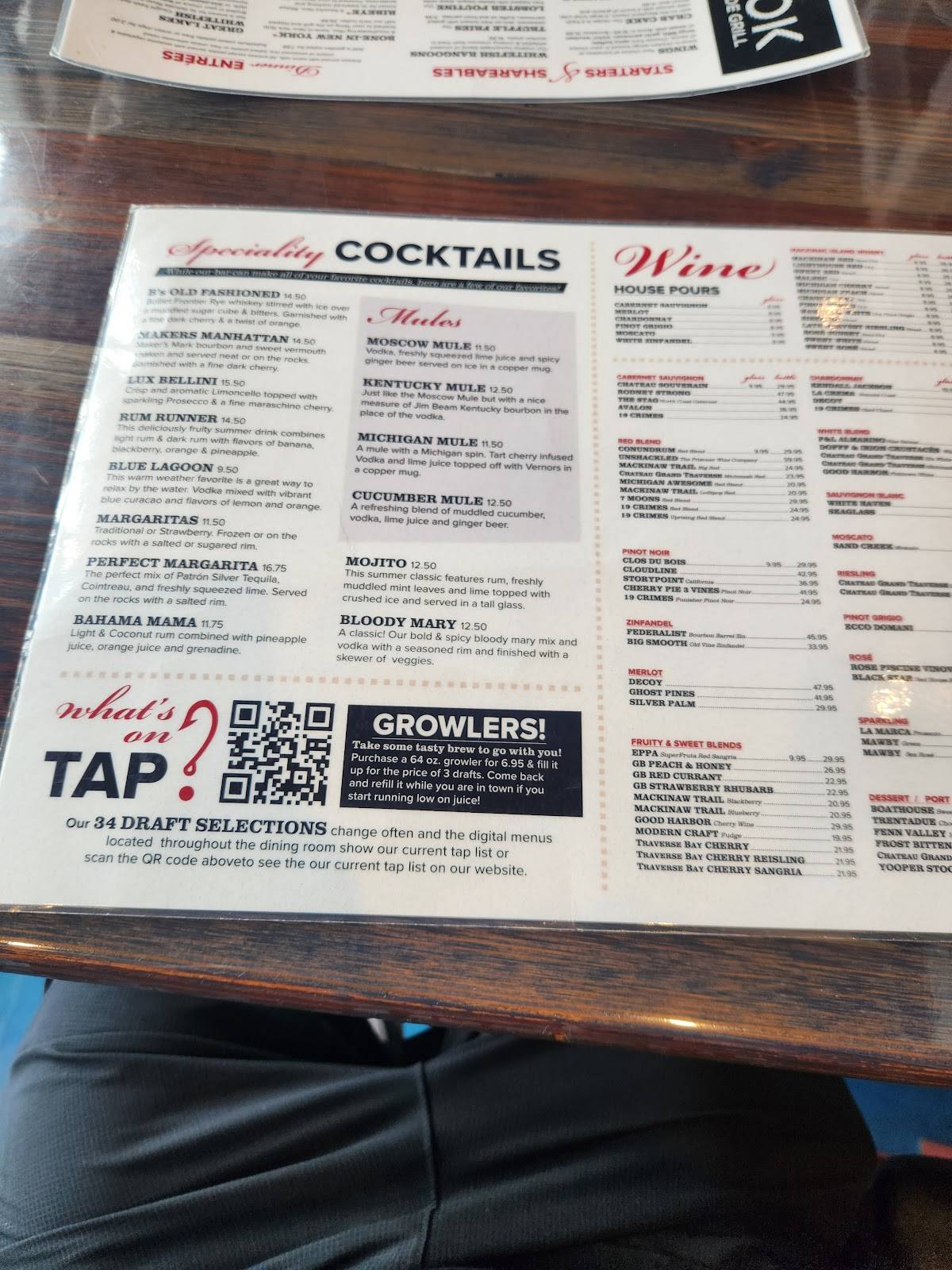 Menu at The Hook Lakeside Grill pub & bar, Mackinaw City