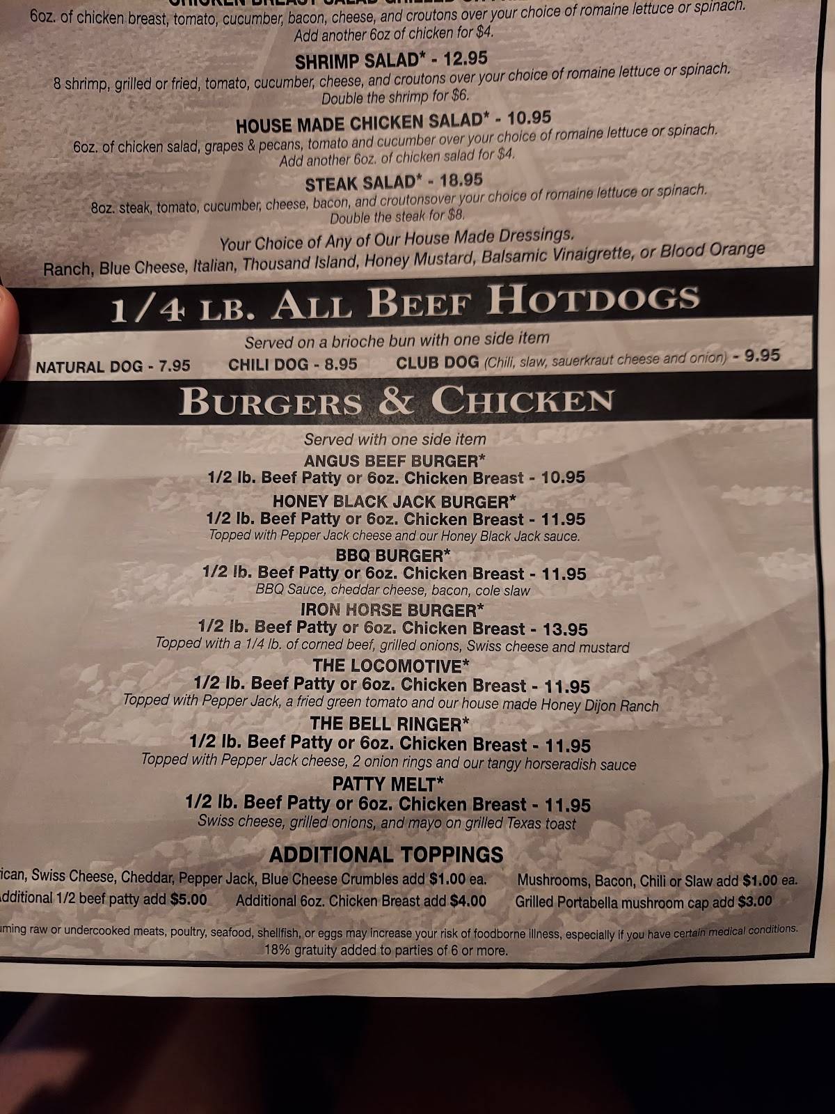 Menu at The Iron Horse Grill pub & bar, Pine Mountain