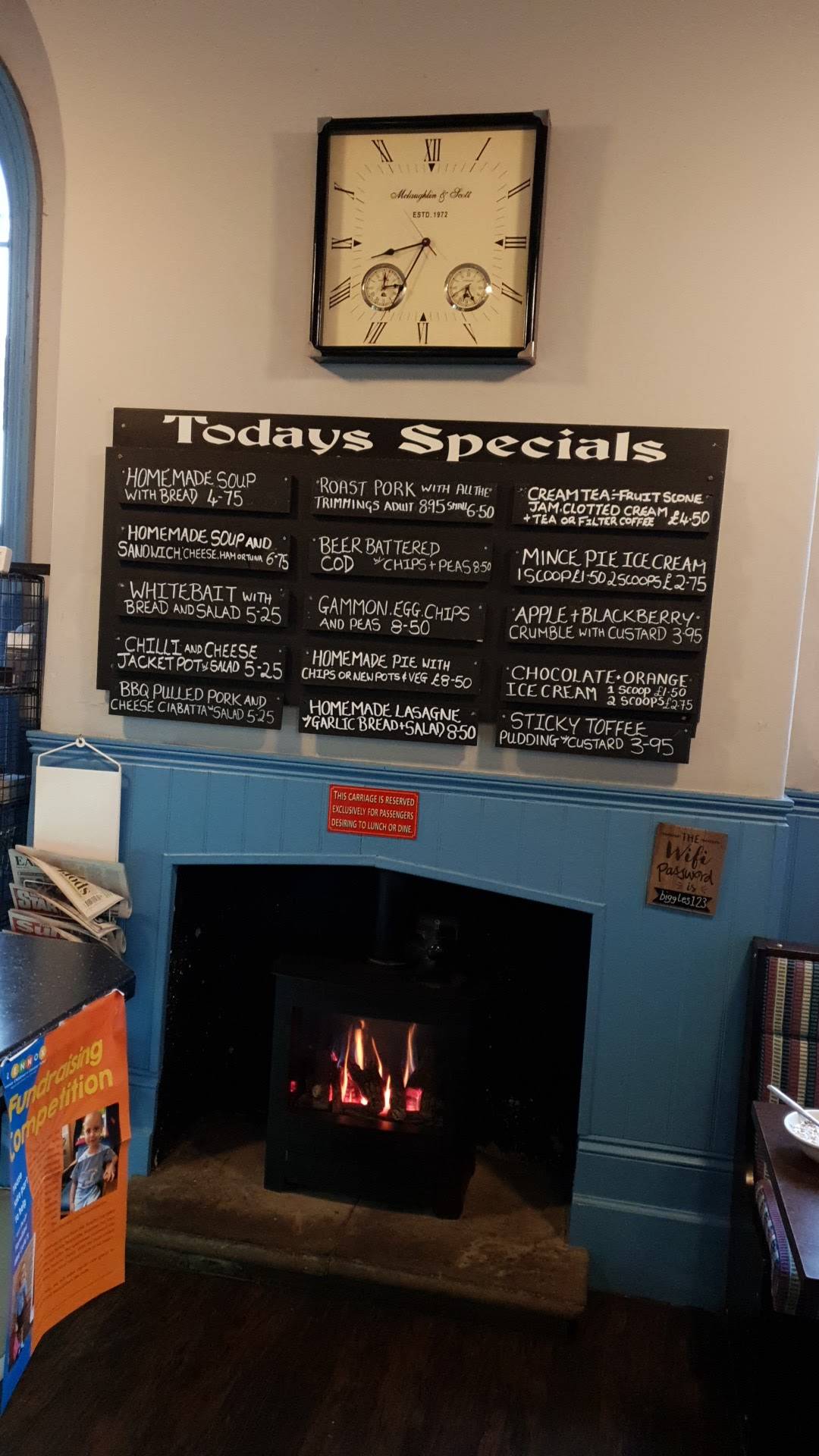 Menu at The Whistlestop Cafe, Woodbridge