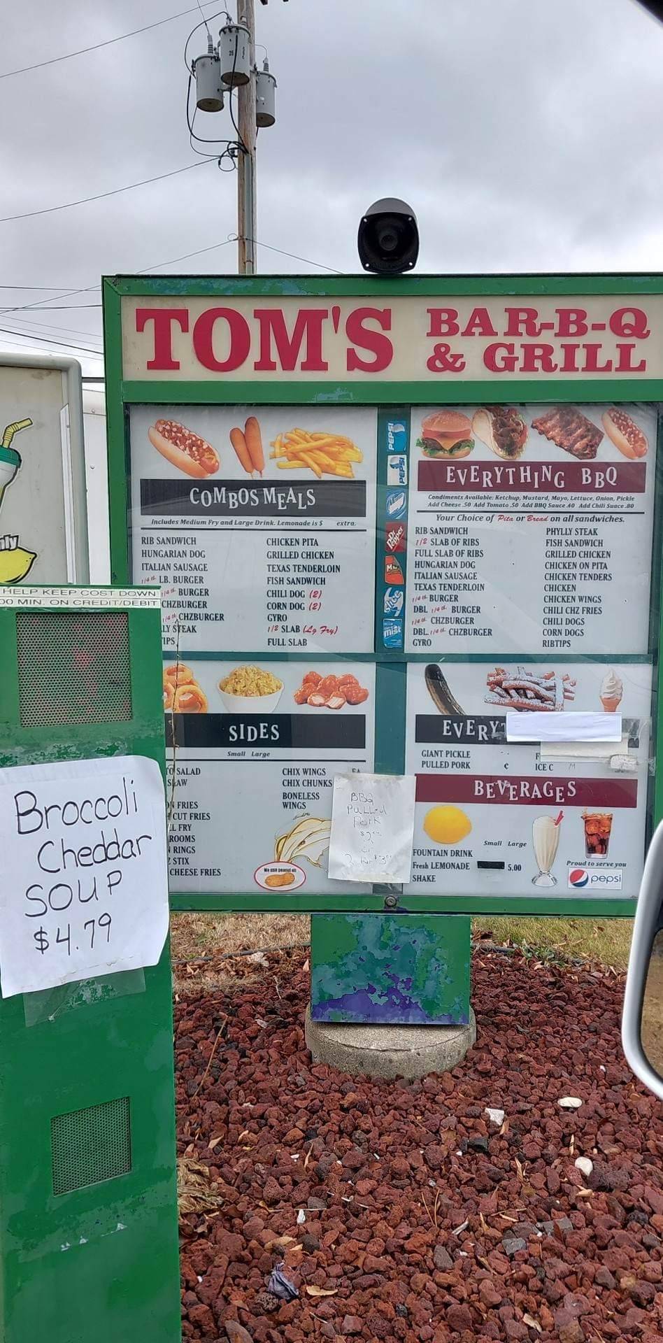 Menu at Tom's B.B.Q & Grill BBQ, Toledo