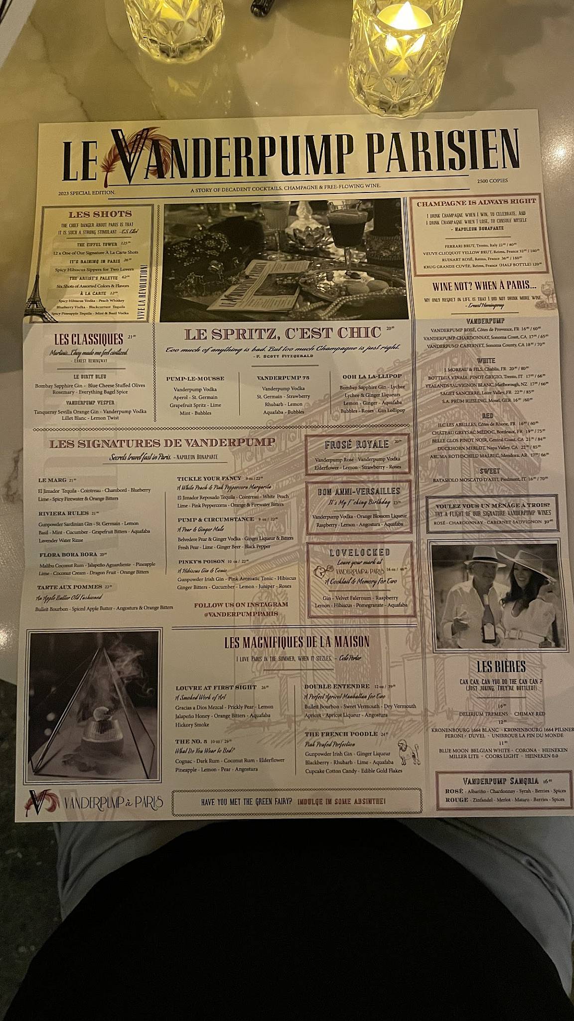 Menu At Vanderpump à Paris Pub And Bar Las Vegas