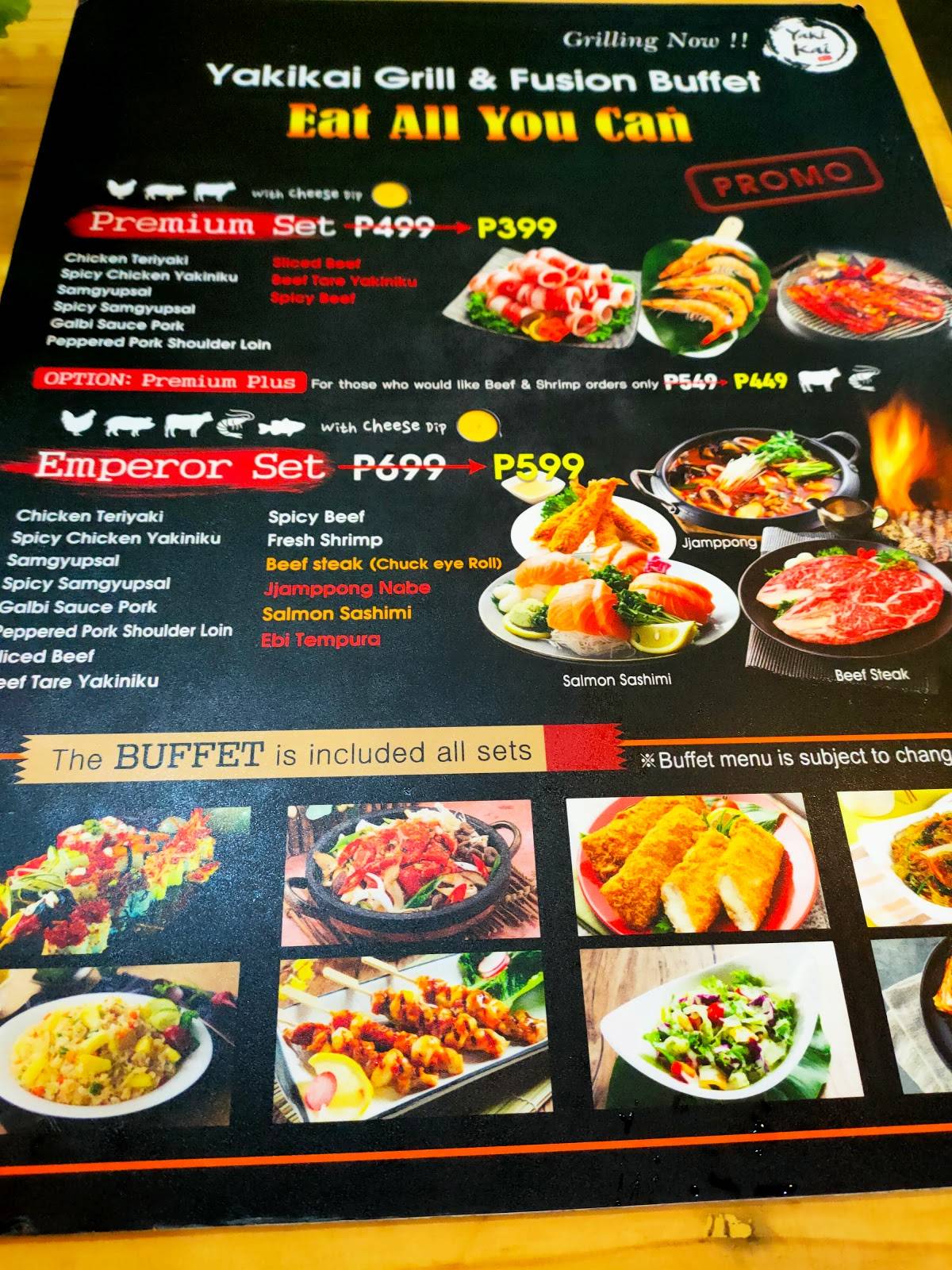 Menu at Yakikai Unli Grill restaurant, Quezon City