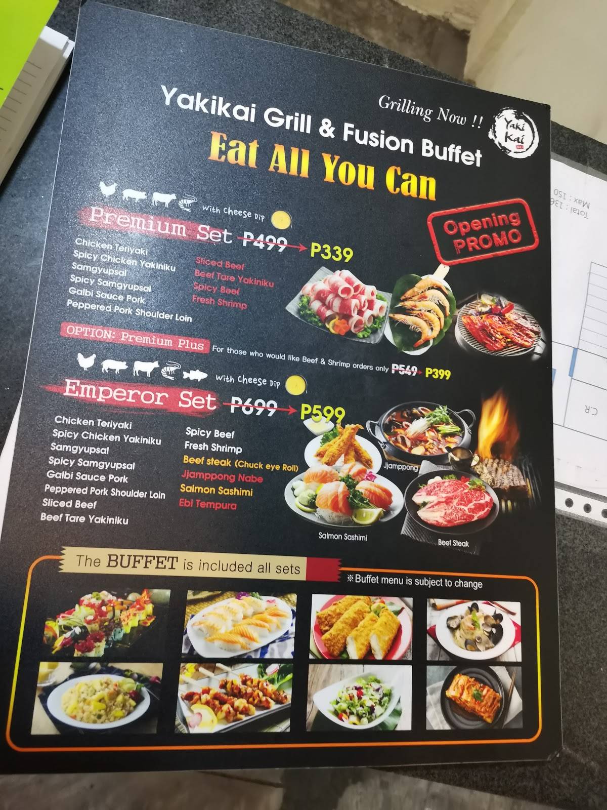 Menu at Yakikai Unli Grill restaurant, Quezon City