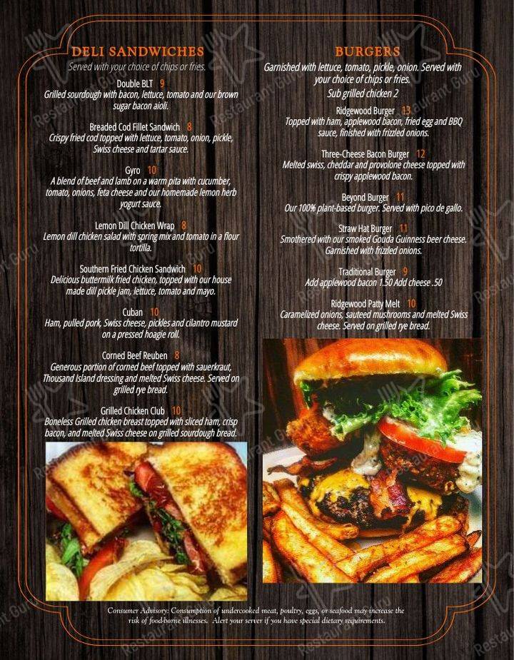 Menu at The Ridgewood Cafe, Springfield, N Plum St