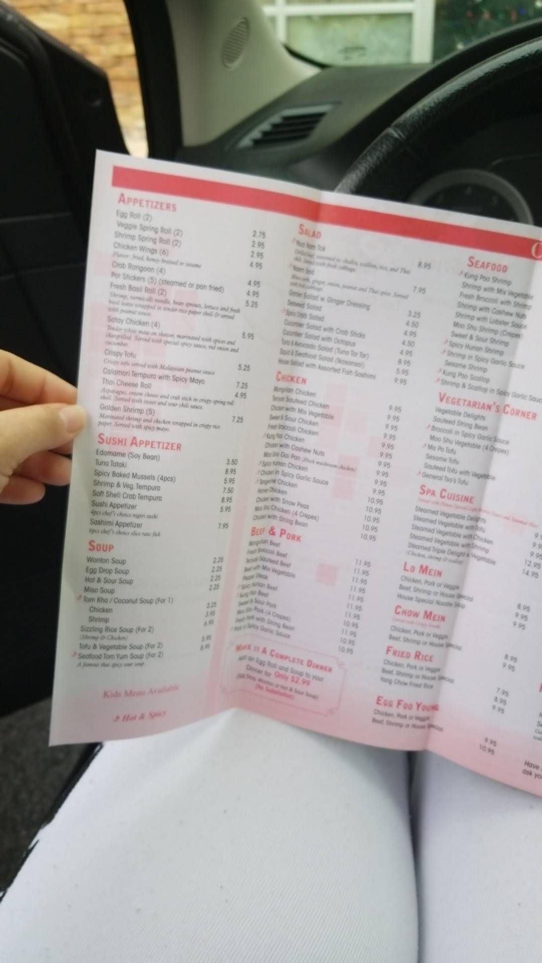 Menu at Ably Asian Cuisine restaurant, Jasper