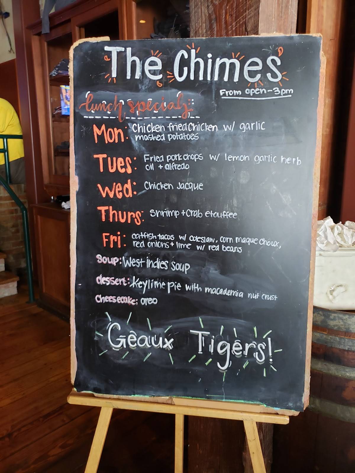 Menu at The Chimes pub & bar, Baton Rouge