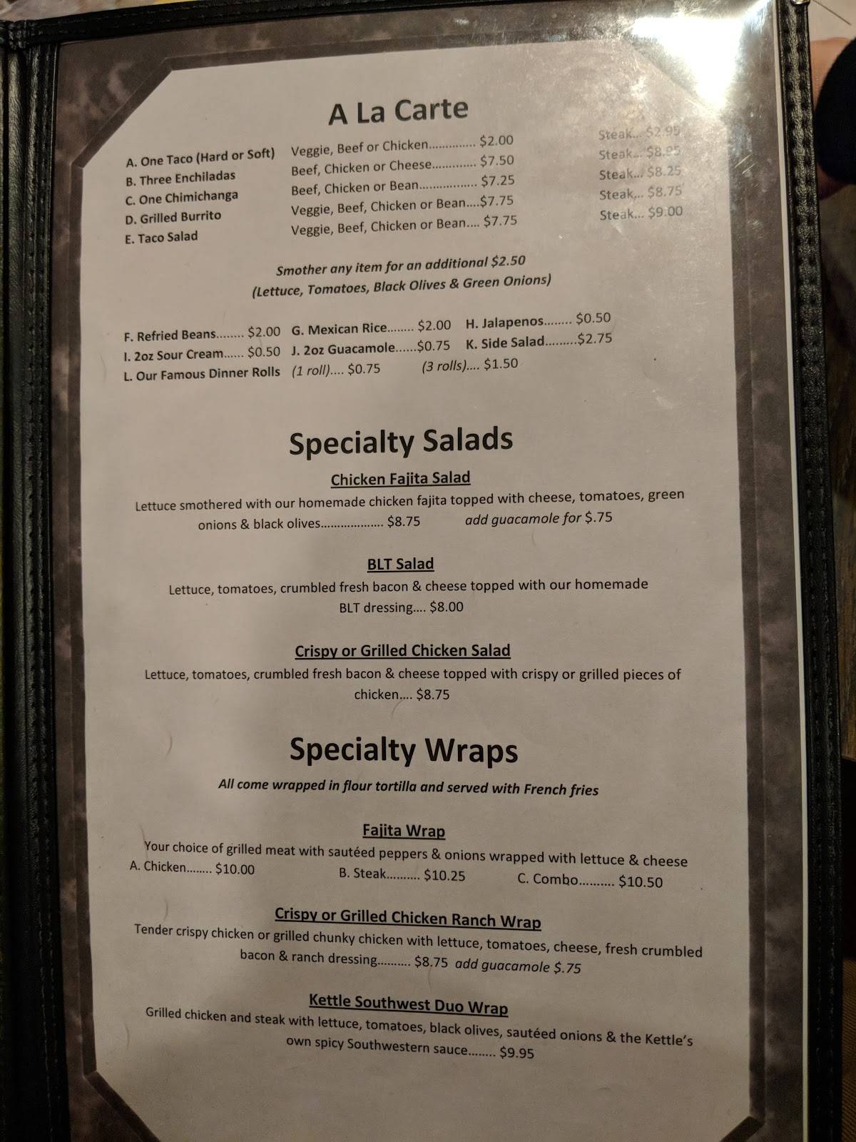 Menu at Black Kettle Eatery & Pub, Columbus